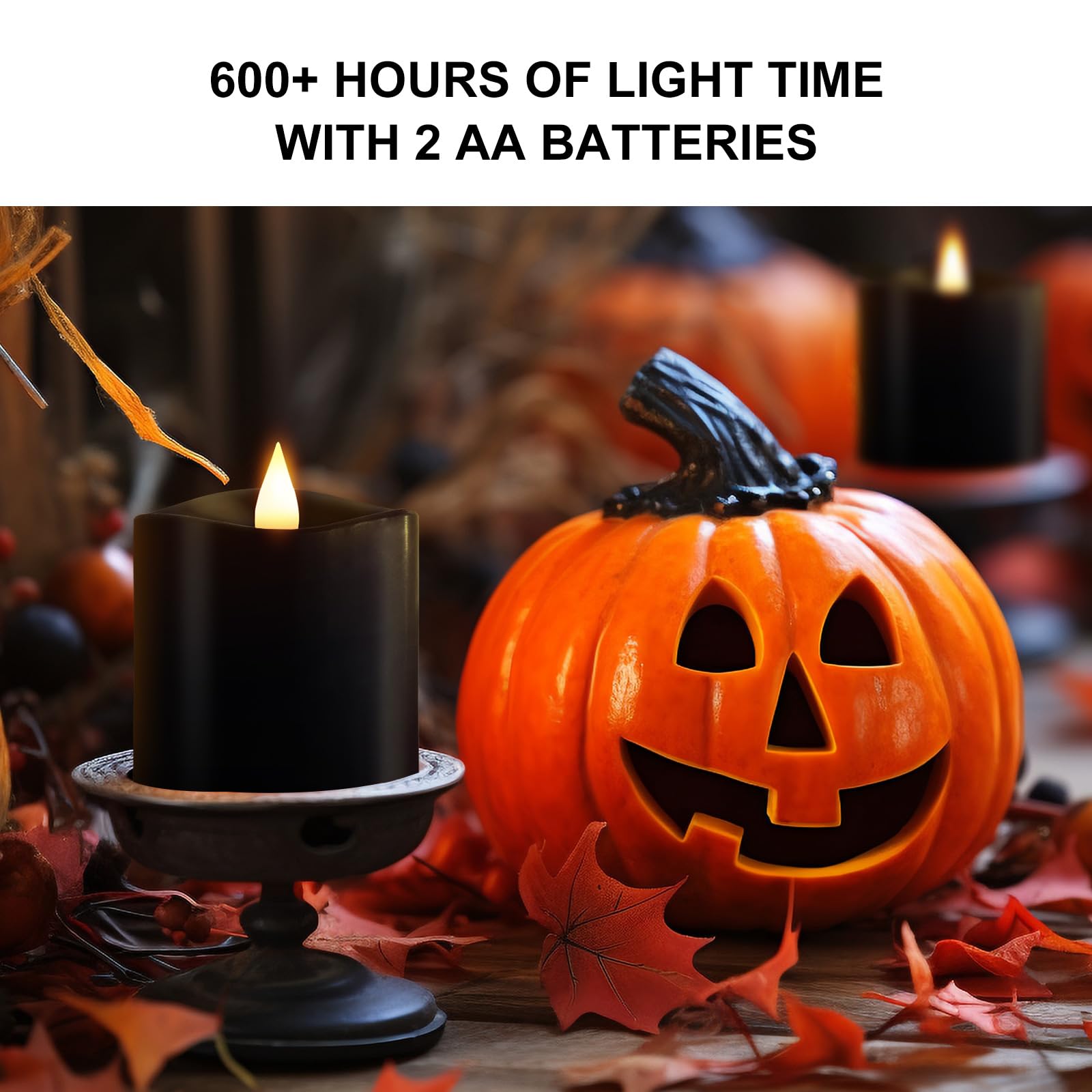 Milysoek 3X3 Flickering Flameless Candles Set Of 2, Real Wax Led Candles Battery Candles Flickering,With Timer, 3 Inch Flameless