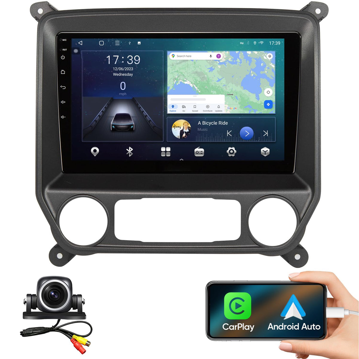 10.2 Inch Car Radio Stereo Navigation For Chevy Silverado/Gmc Sierra 2014 2018 Carplay Android Auto 5G Wifi 8 Core 1280 * 720 Re