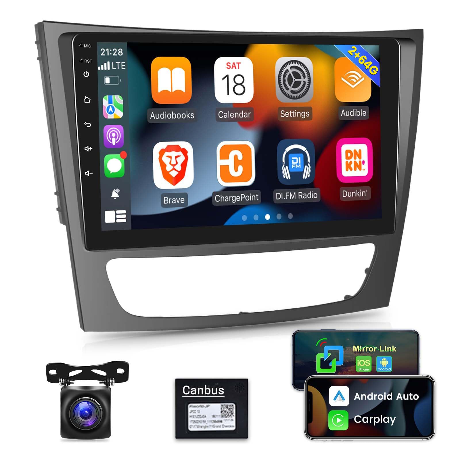 Car Radio For Mercedes Benz E Class W211 E200 Cls W219 2002 2009, [2G+64G] 9 Inch Android 13 Touch Screen Car Stereo, Carplay/An