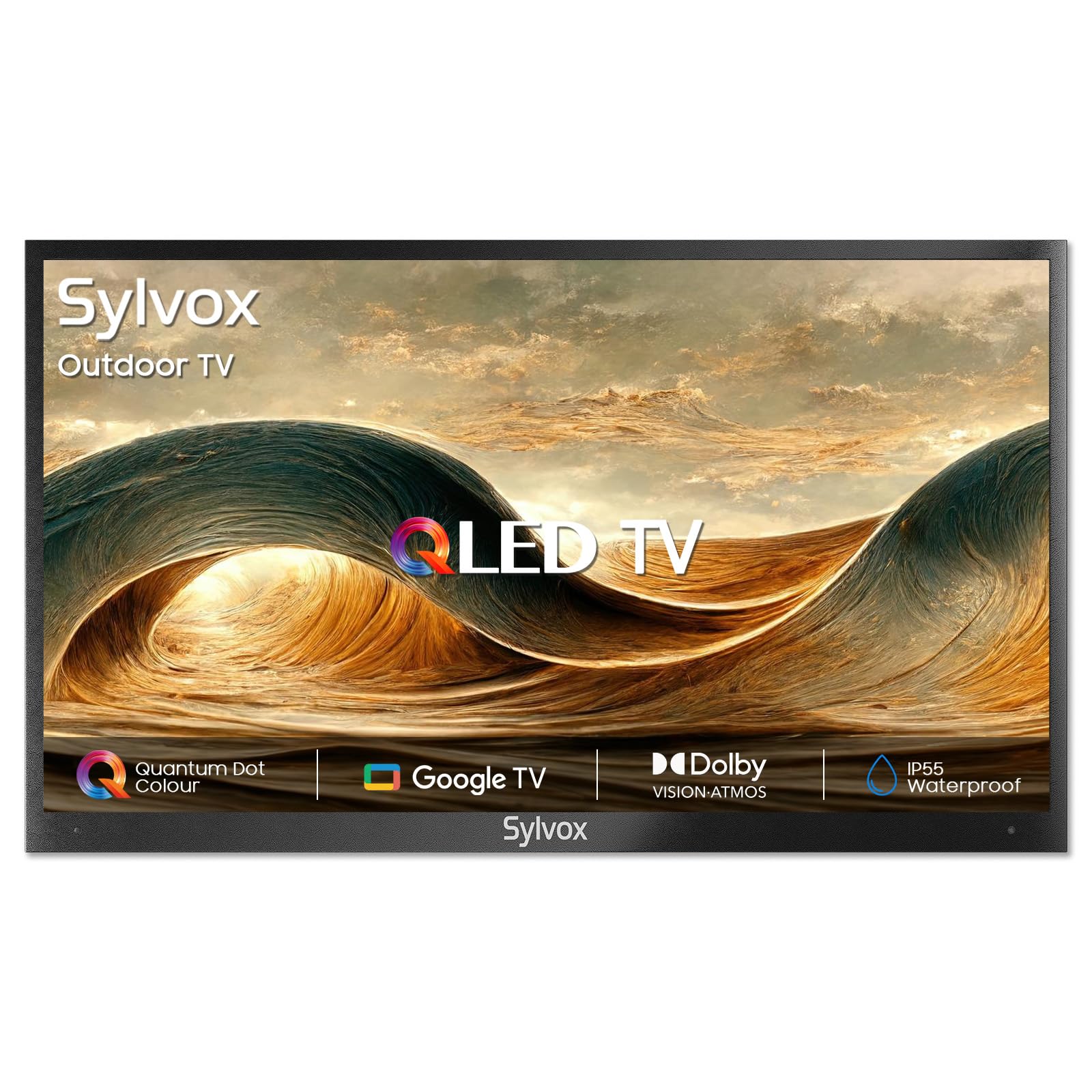 Sylvox Outdoor Tv, Smart Qled Tv 43 Inch, Weatherproof Outdoor Tvs Support Google Assistant, 4K Uhd, Wide Viewing Angle, Ip55 Wa