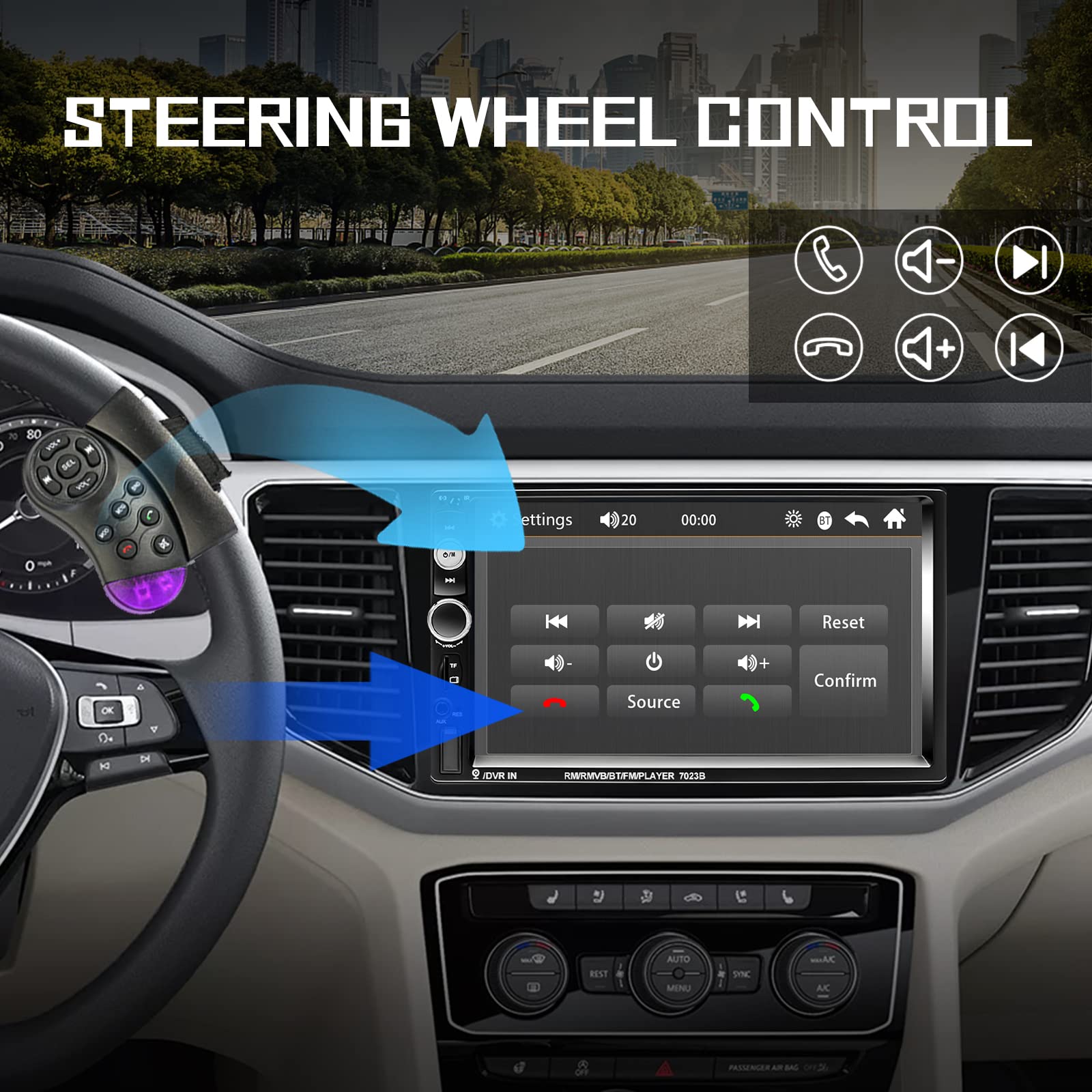 Liehuzhekeji Double Din Car Stereo 7'' Touch Screen 2 Din Car Radio With Bluetooth Fm, Mp5 Player With Usb/Sd/Aux Input 2 Din Au