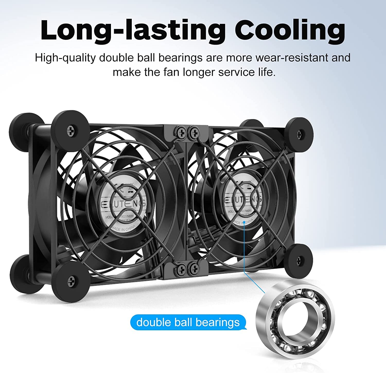 Eluteng Dual Cooling Fan Whisper Quiet 80Mm Usb Fan 3 Adjustable High Speed Usb Port Heatsink Fan Compatible For Ps4, Ps5, Route