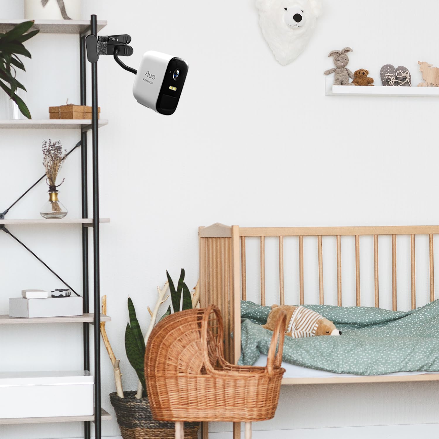 Okemeeo Gooseneck Clamp Mount For Arlo Pro 4/Pro 3/Pro 2/Essential/Eufy/Owlet Duo/Reolink Camera And More On Gutter,Window Guard,Tree(No Drill,Black, 2 Pack)