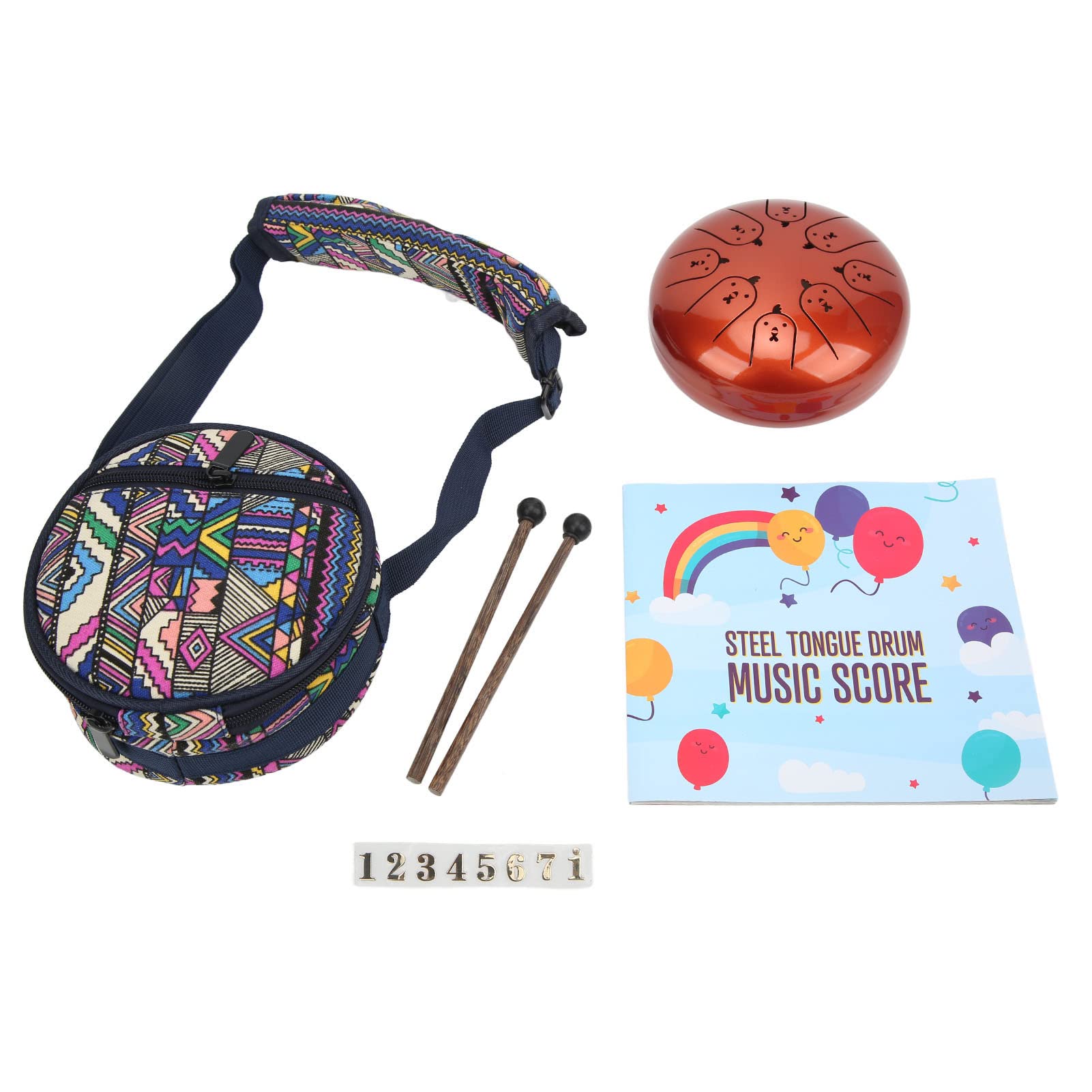 Ether Drum, 5.5 Inch Steel Drum, Ti Alloy, Scratchresistant, Clear Sound, 8 Tones With Meditation Stick