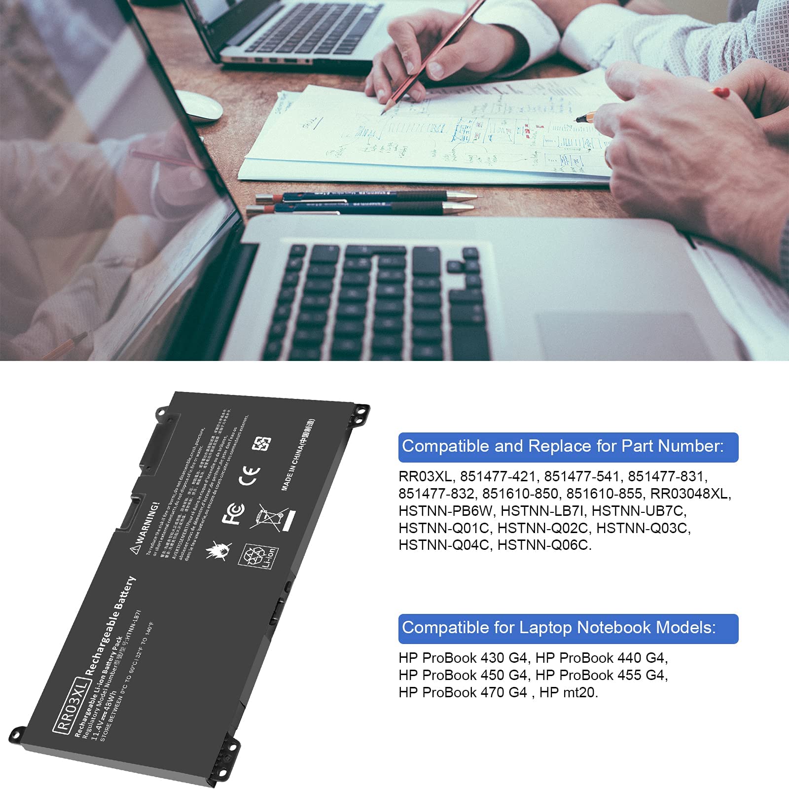 Tree.Nb Rr03Xl Battery For Hp Probook 430 G4 440 G4 450 G4 455 G4 470 G4, Hp Probook 440 G5 450 G5 470 G5 851477 421 851477 541