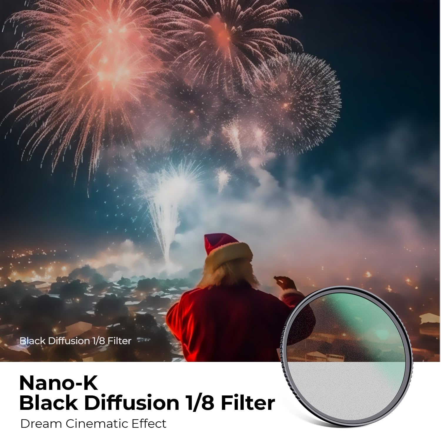 K&F Concept 40.5mm Black Diffusion 1/8 Optical Glass Filter for Cinematic Photography