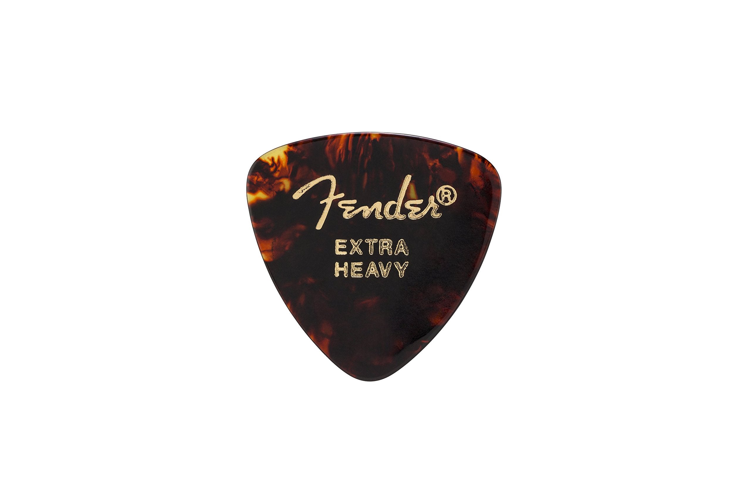 Fender Classic Celluloid Guitar Picks 346 Shape, Guitar Accessories, Tortoise Shell, Extra Heavy, 72-Pack