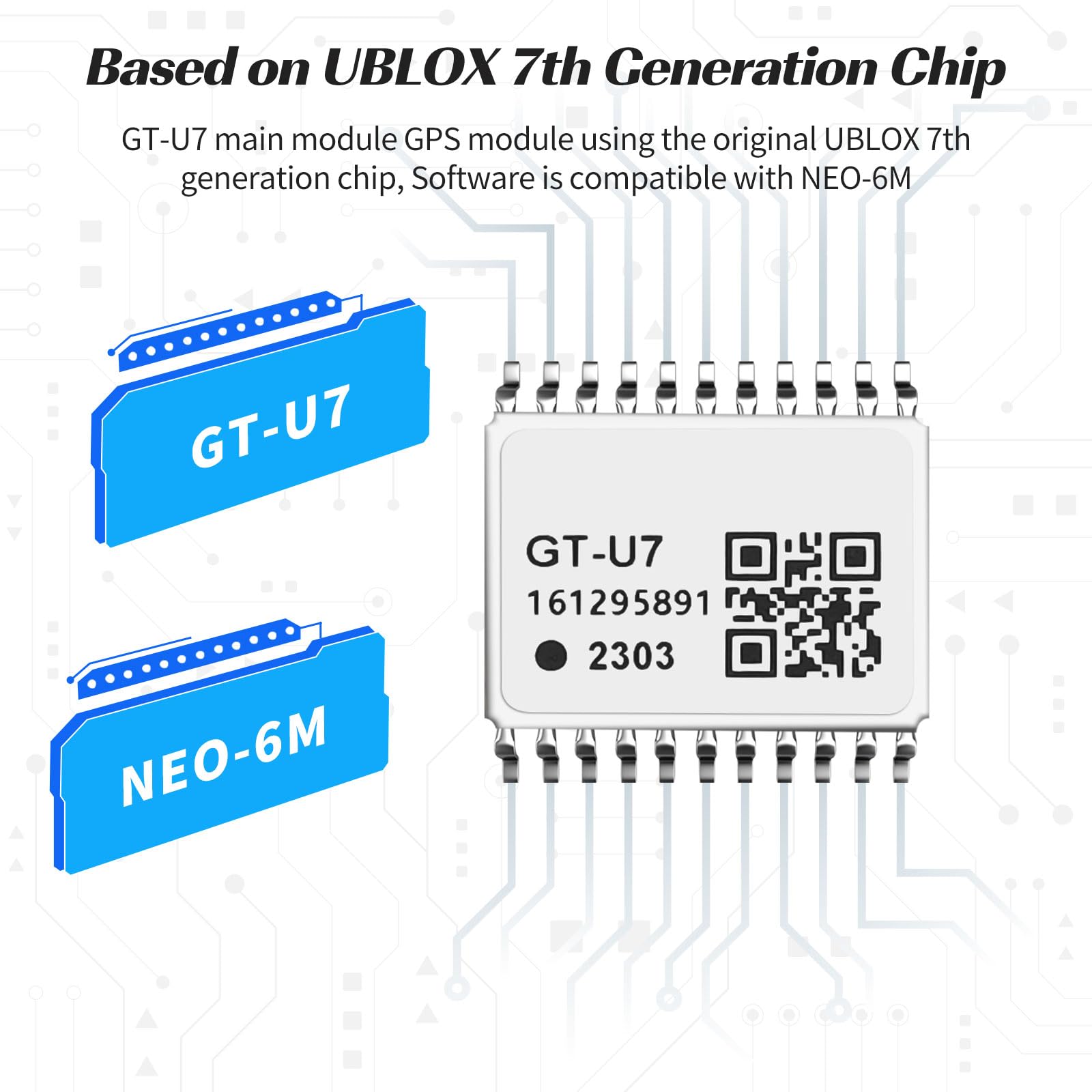 Makerfocus 2 Pack Gt U7 Gps Module Satellite Navigation Positioning Gps Receiver Drone Microcontroller Compatible With Neo 6M 51 Microcontroller Stm32 Arduino Uno R3 With Ipex Antenna High Sensitivity