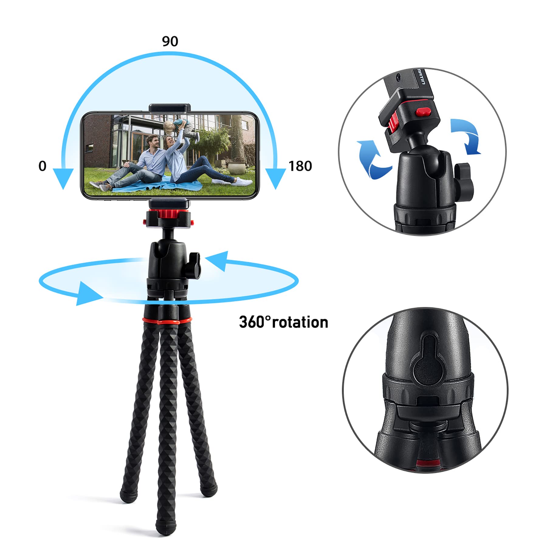 Phone Tripod Linkcool 360 Degree Rotation Flexible Tripod Travel Octopus Tripod For Iphone/Smartphone/Ipad/Dslr/Sports Action Ca