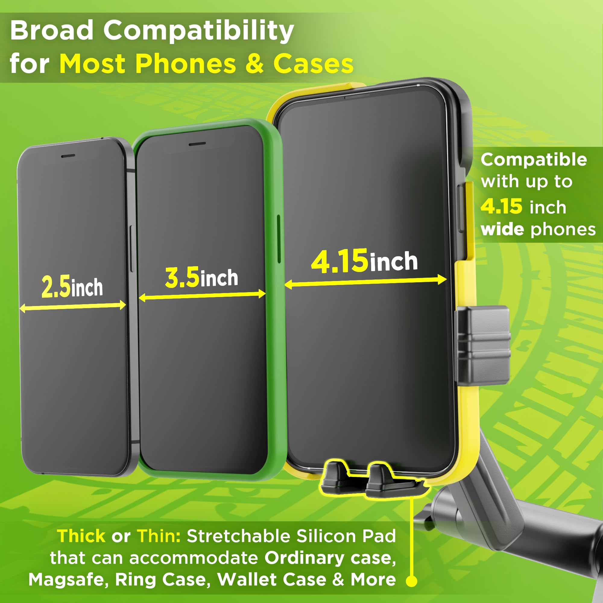 Phone Mount For Truck Phone Holder For Truck - Heavy Duty Suction Cup + Dashboard Pad,Mobile Device Holder For Dashboard Window