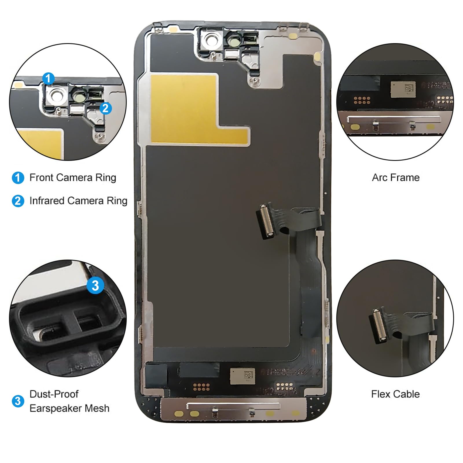 Digi4U Lcd For Iphone 14 Pro Screen Replacement, 6.1[3D Touch][Small Notch] Screen For Iphone 14 Pro Display Digitizer Assembl