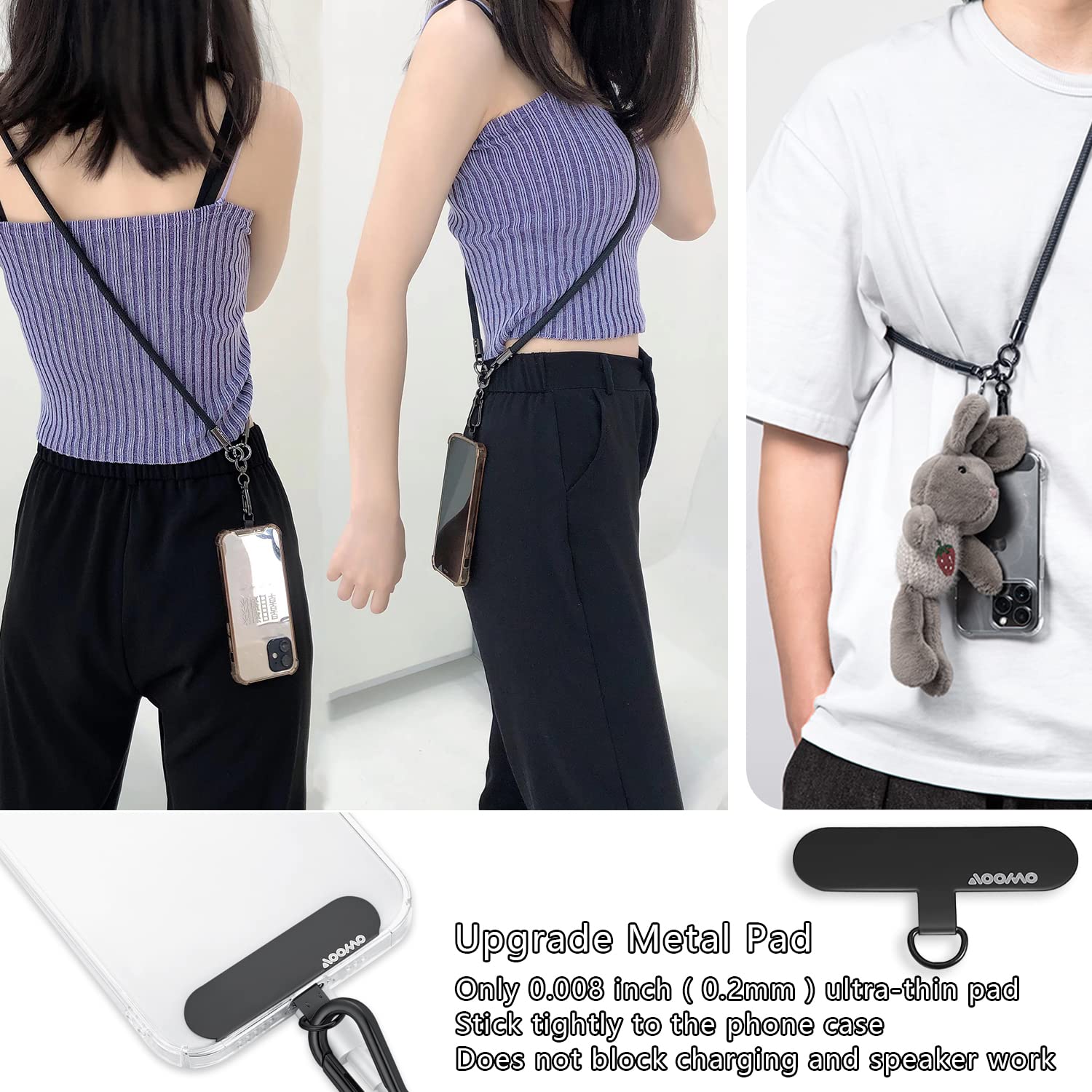 Cell Phone Lanyard, Universal Adjustable Detachable Nylon Crossbody Lanyard,Necklace Lanyard & Wrist Strap With Phone Patch For