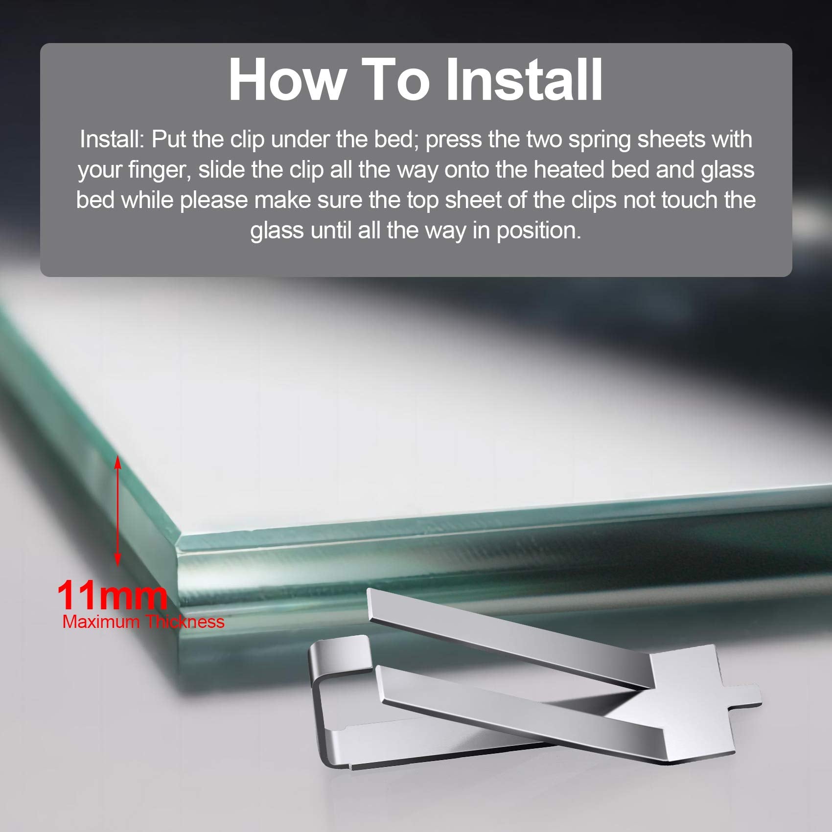 Pagow 20Pcs Glass Bed Spring Turn Clips For Ender 3 Pro, Ender 3S, Ender 5 Pro, Cr 20 Pro, Cr 10S Pro 3D Printer