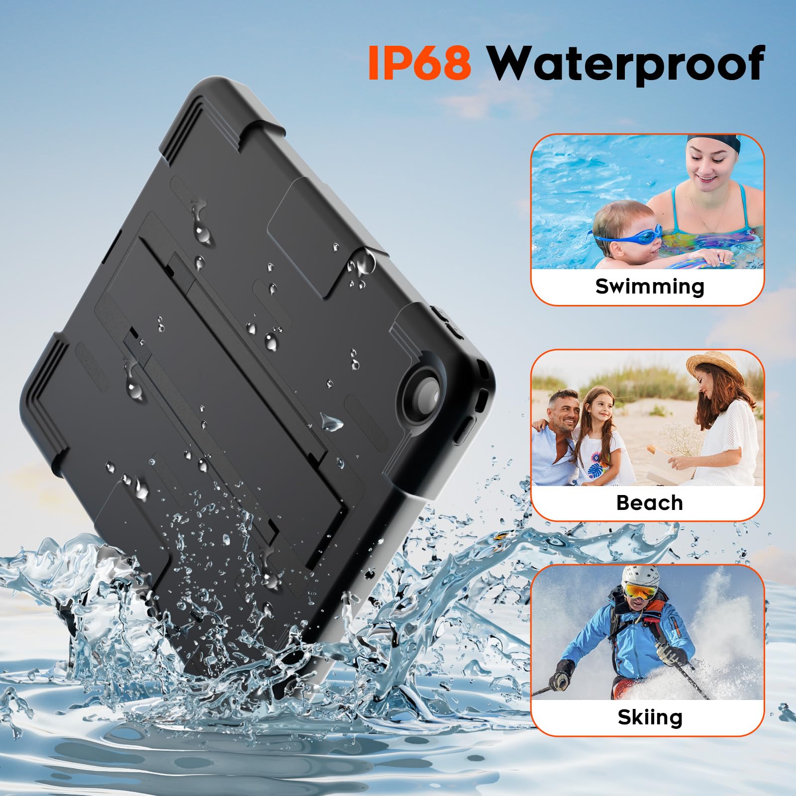 Supfine For Waterproof Ipad 10Th Generation Case, [Built In Screen Protector] [Ip68 Waterproof] [Military Drop Protection] Heavy