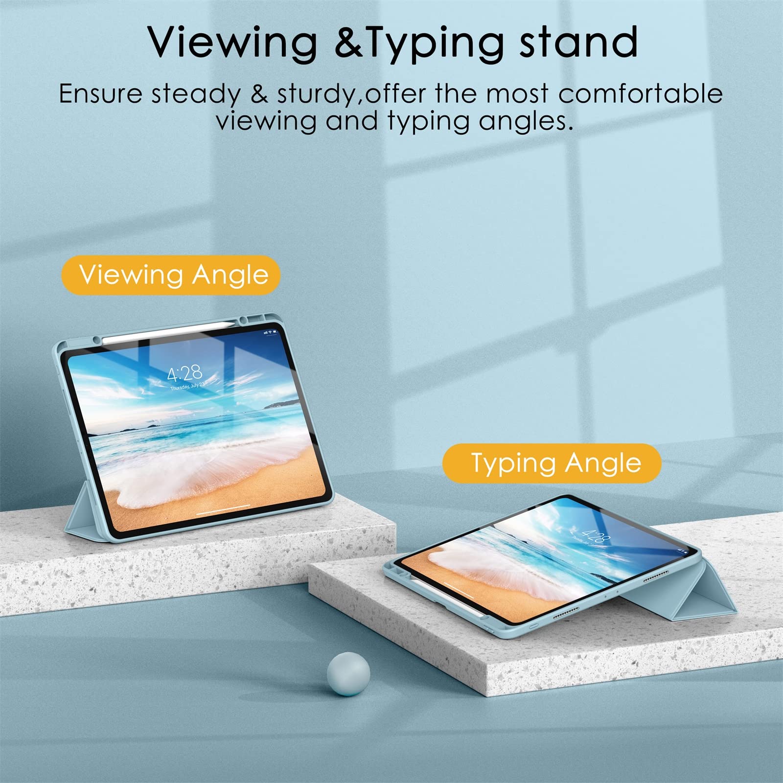 Soke Case For Ipad Pro 12.9 Inch (6Th/5Th/4Th/3Rd Generation, 2022/2021/2020/2018)   Pencil Holder + Auto Sleep/Wake + Camera Pr