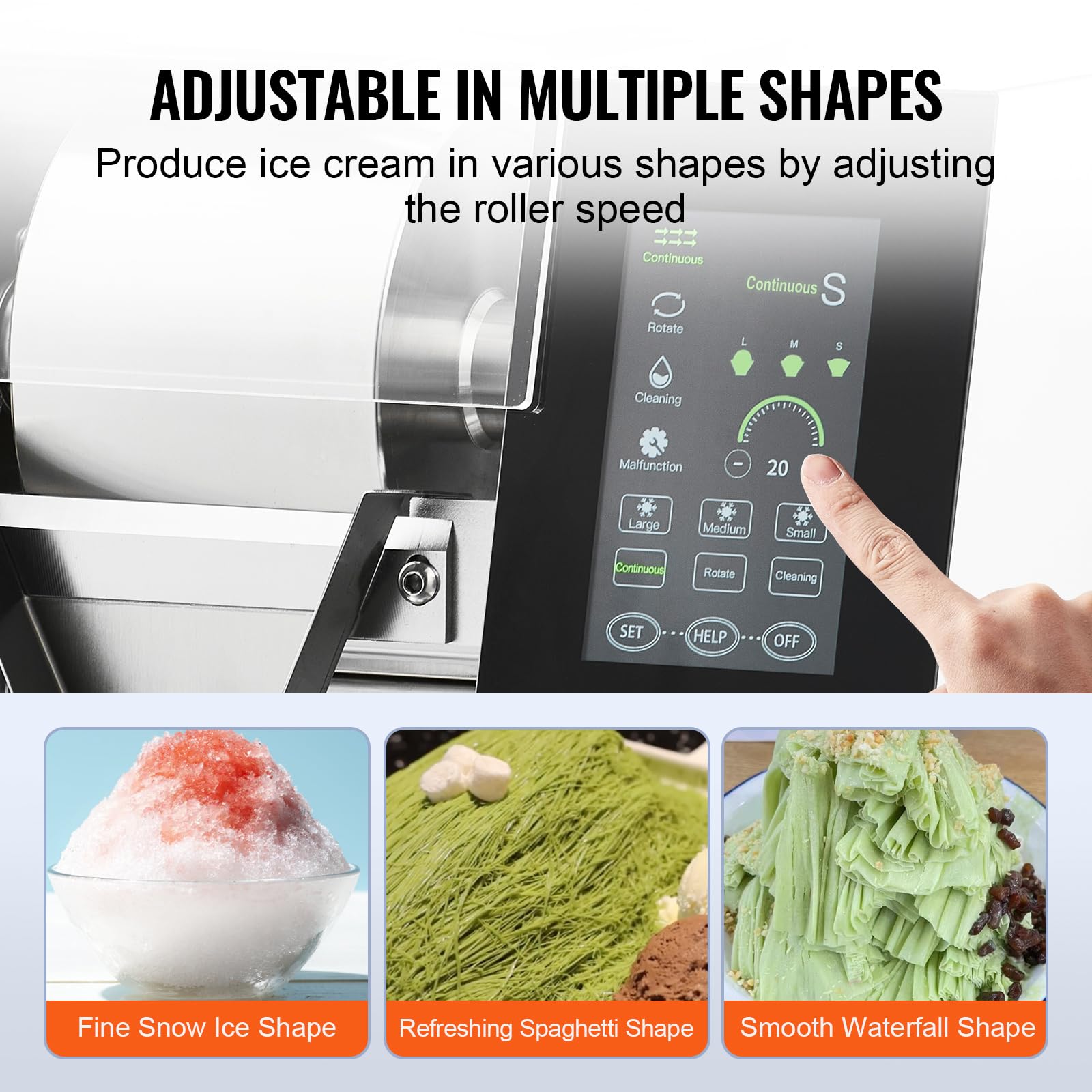 Vevor Commercial Snowflake Ice Machine, 529.1Lbs/24H Snowflake Ice Maker, Stainless Steel Ice Shaver Machine, Electric Snow Cone