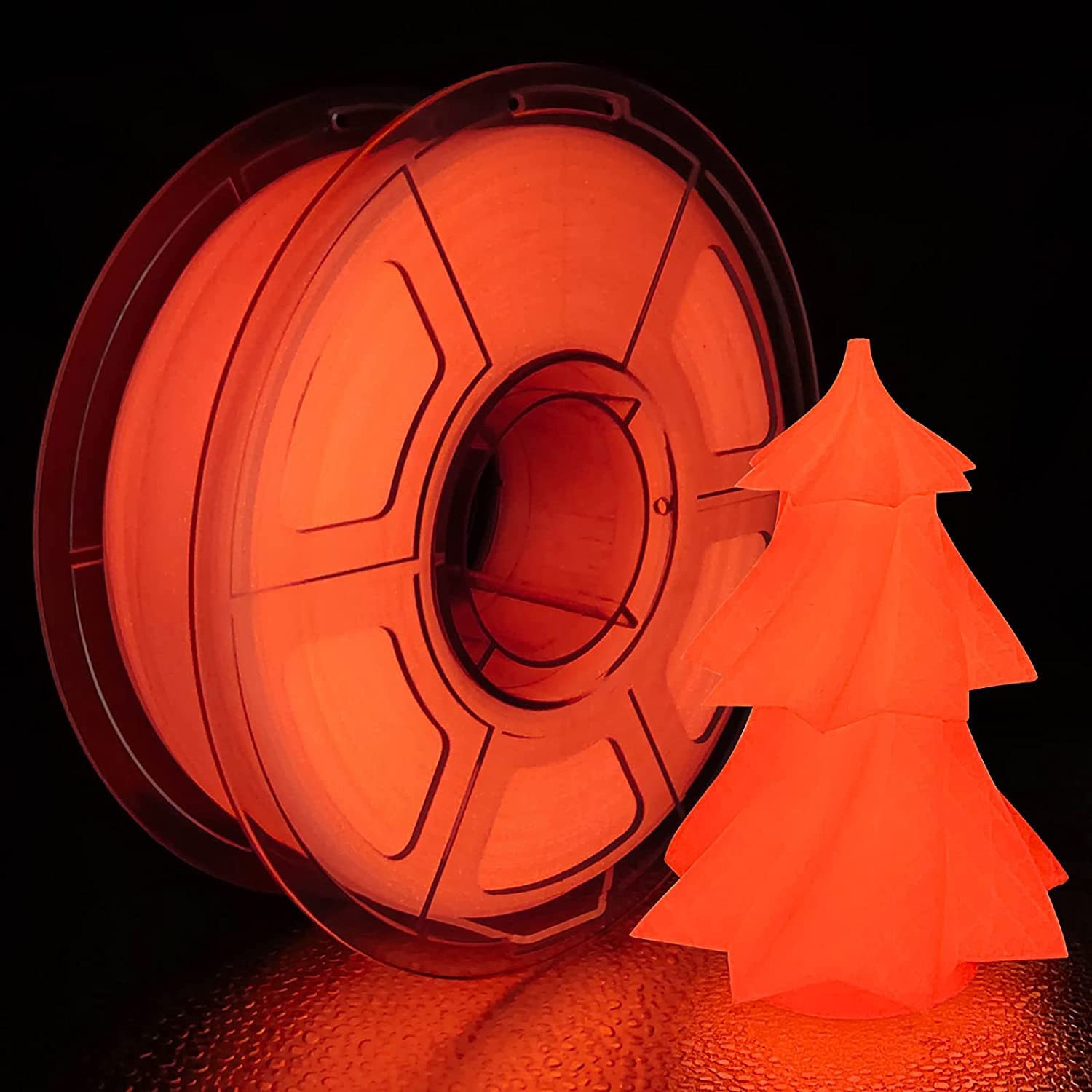 Isanmate Pla 3D Printer Filament, Pla Filament 1.75Mm Glow In The Dark Filament Red, Dimensional Accuracy +/  0.03 Mm, 1 Kg/Spoo