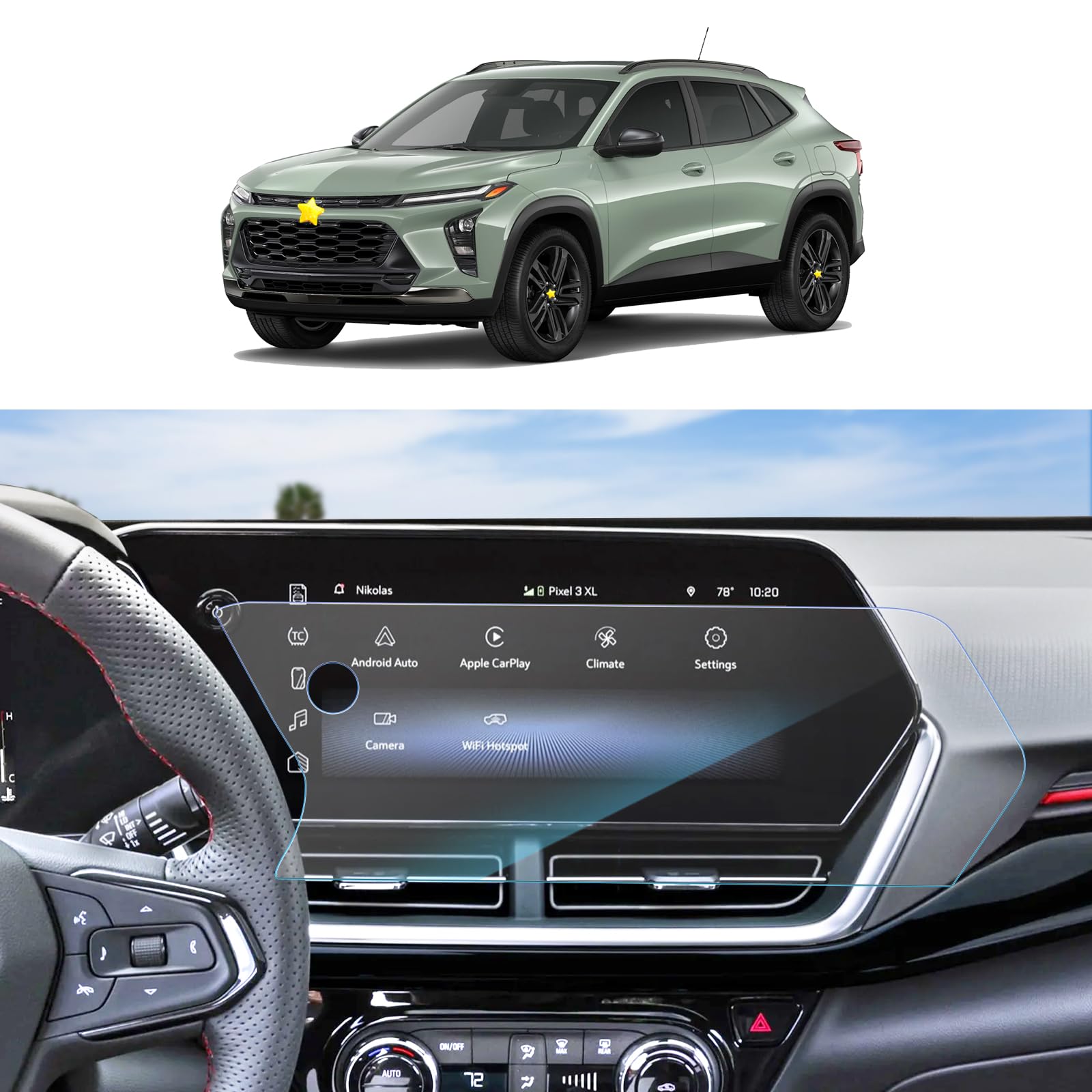 Sktu 2024 2025 Chevy Trax Accessories Screen Protector For 2024 2025 Chevrolet Trax/Chevy Trailblazer 11 Inch Navigation Screen 9H Hardness Hd Clear