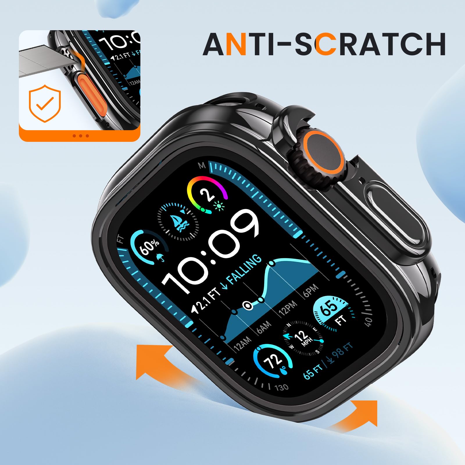 [2 Pack] Goton Bumper Case For Apple Watch Series Ultra 2 Ultra 49Mm, Ultra Thin Soft Tpu Shockproof Case Cover Bumper Protector