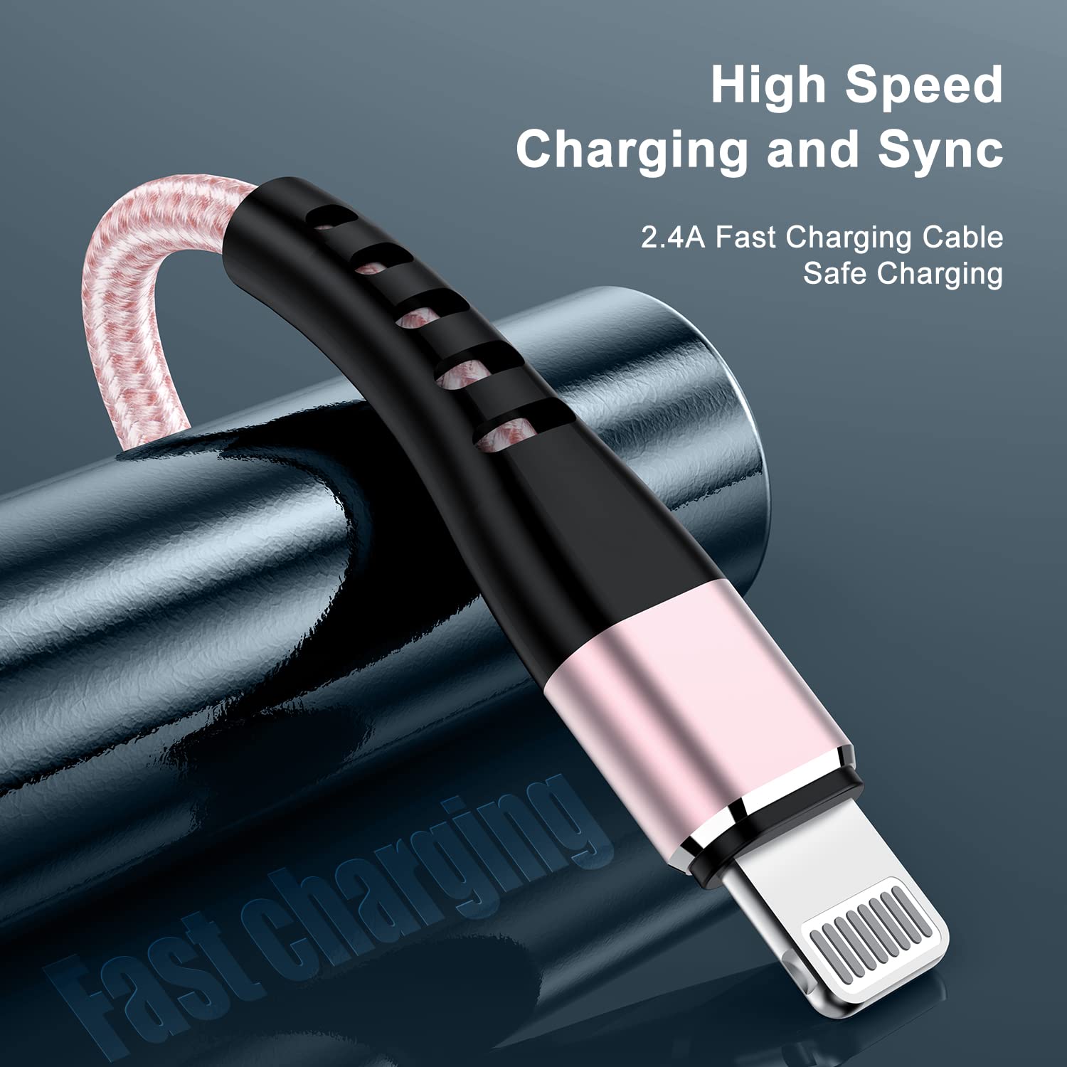 Essri 3Pack For Iphone Charger Cord 10Ft, Lighting Cable 10 Feet To Usb Charging Cable, Nylon Braided Charging Cord 10 Foot Comp