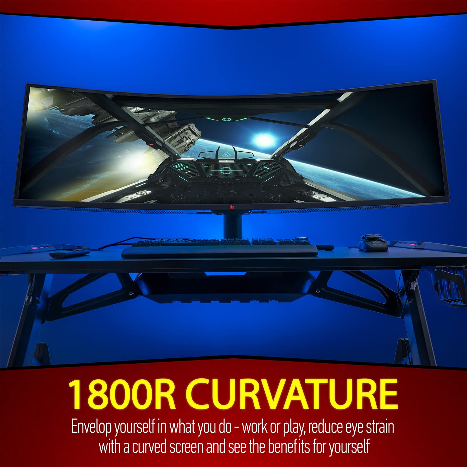 Deco Gear 49'' Curved Ultrawide 5K Gaming Monitor, 32:9, 120 Hz, 101% Ntsc 100% Srgb, Adjustable, Home Office And Entertainment