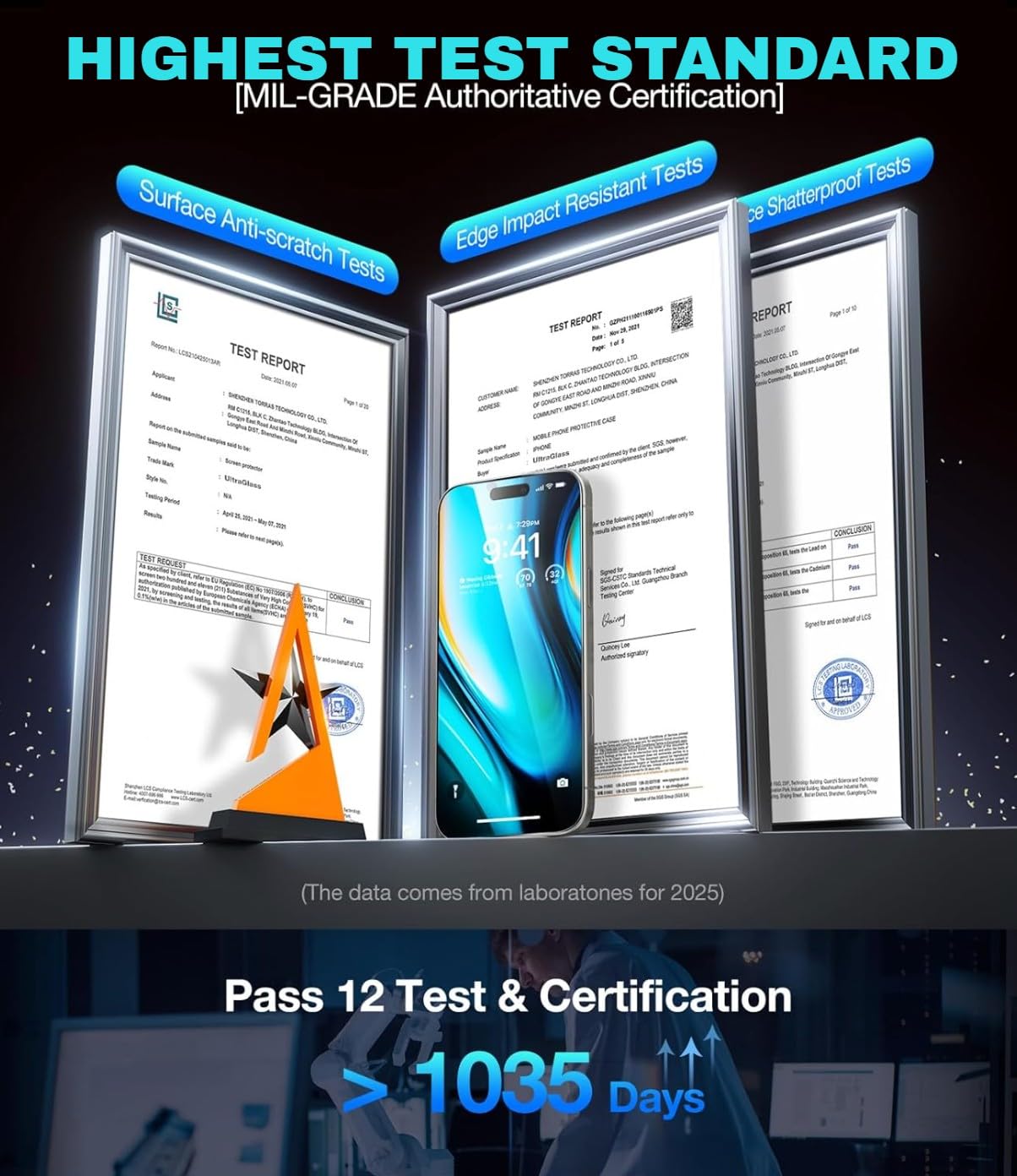 Arerco 3 Pack Privacy Screen Protector + 2 Camera Lens 9H+ Full Cover Glass For Iphone 16 Pro Max Auto Alignment Kit 12Ft Milita