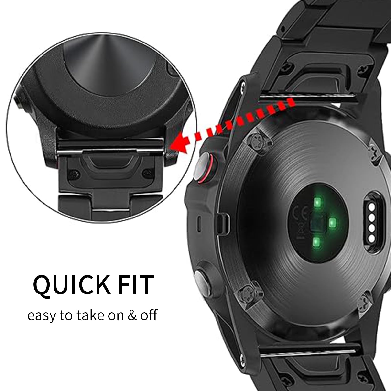 Synsing Titanium 22Mm Band Compatible For Fenix 8 47Mm/E 47Mm/7/6 Pro/5 Plus/Epix 2/Forerunner 965 955, 26Mm Metal Quick Release