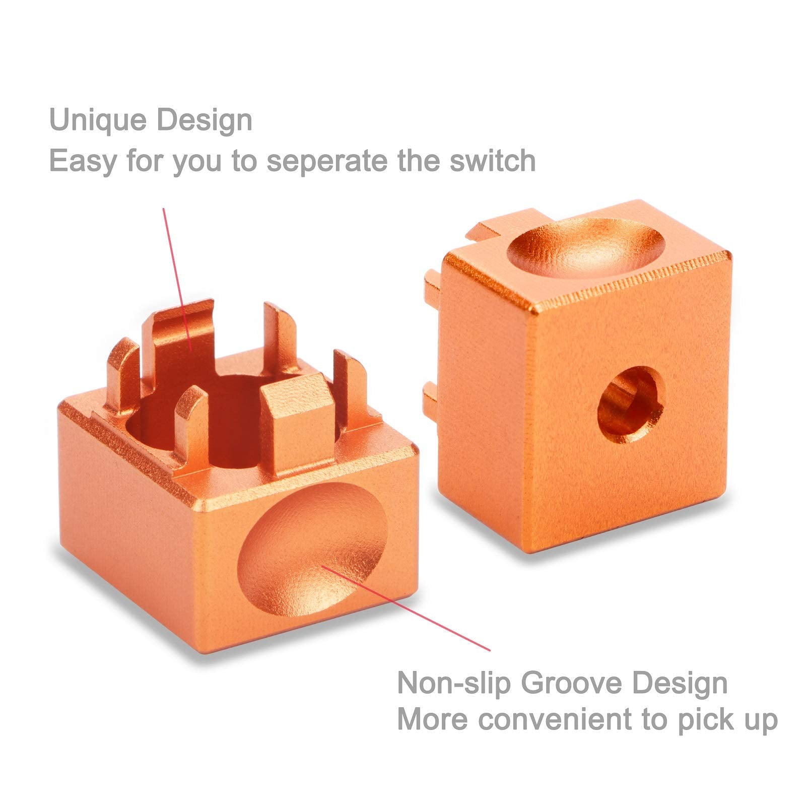 Aluminum Alloy Switch Opener With Keycap Puller For Cherry Mx Switches   Orange