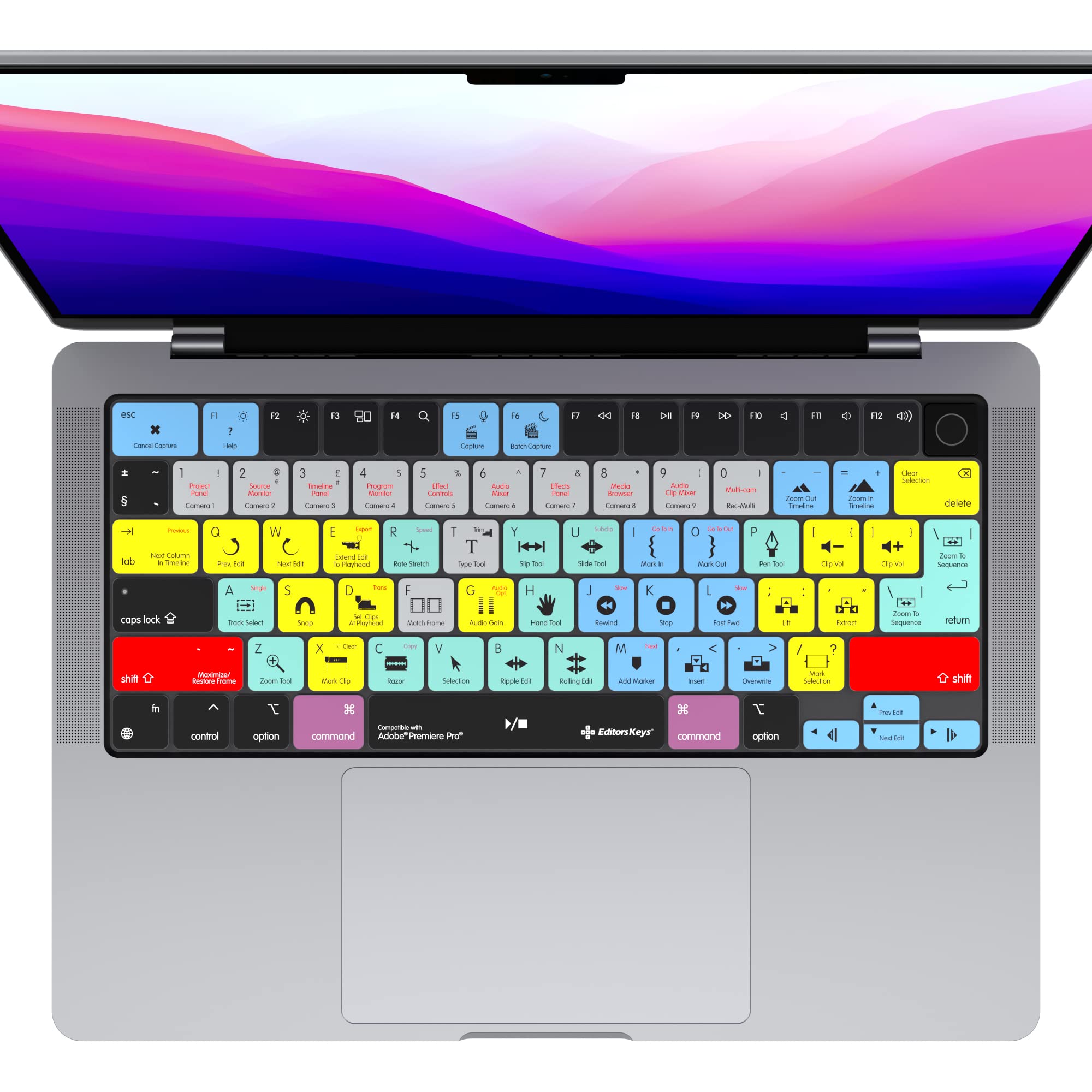 Adobe Premiere Keyboard Covers For Macbook Pro 14'' & 16'' Macbook Pro 2021+ With M Series Chips. (Will Not Fit Other Macbook Mo