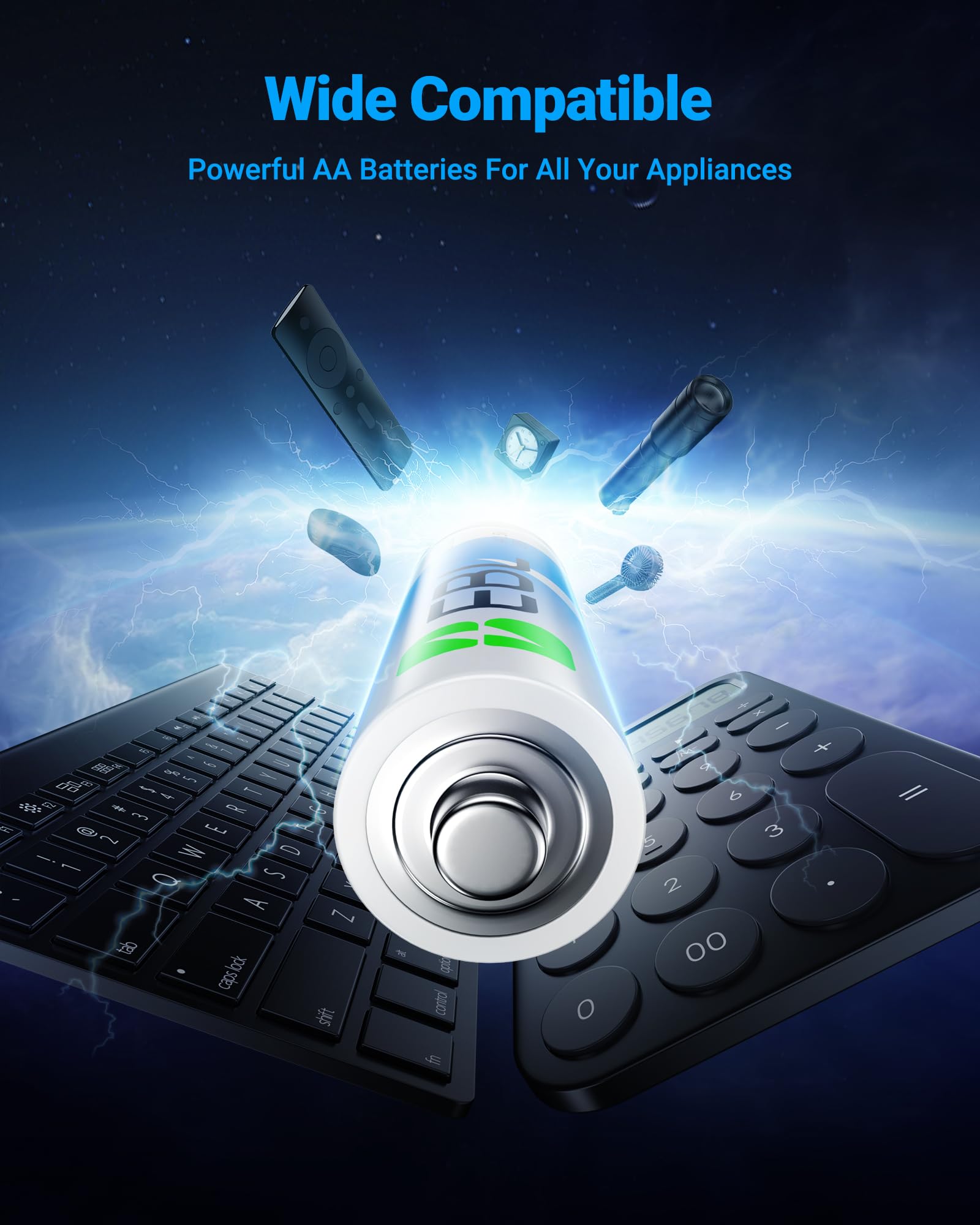 Ebl Aa Batteries 20 Pack 1.5V Alkaline Double A Batteries, Long-Lasting Alkaline Aa Battery For Household Devices, 10-Year Shelf