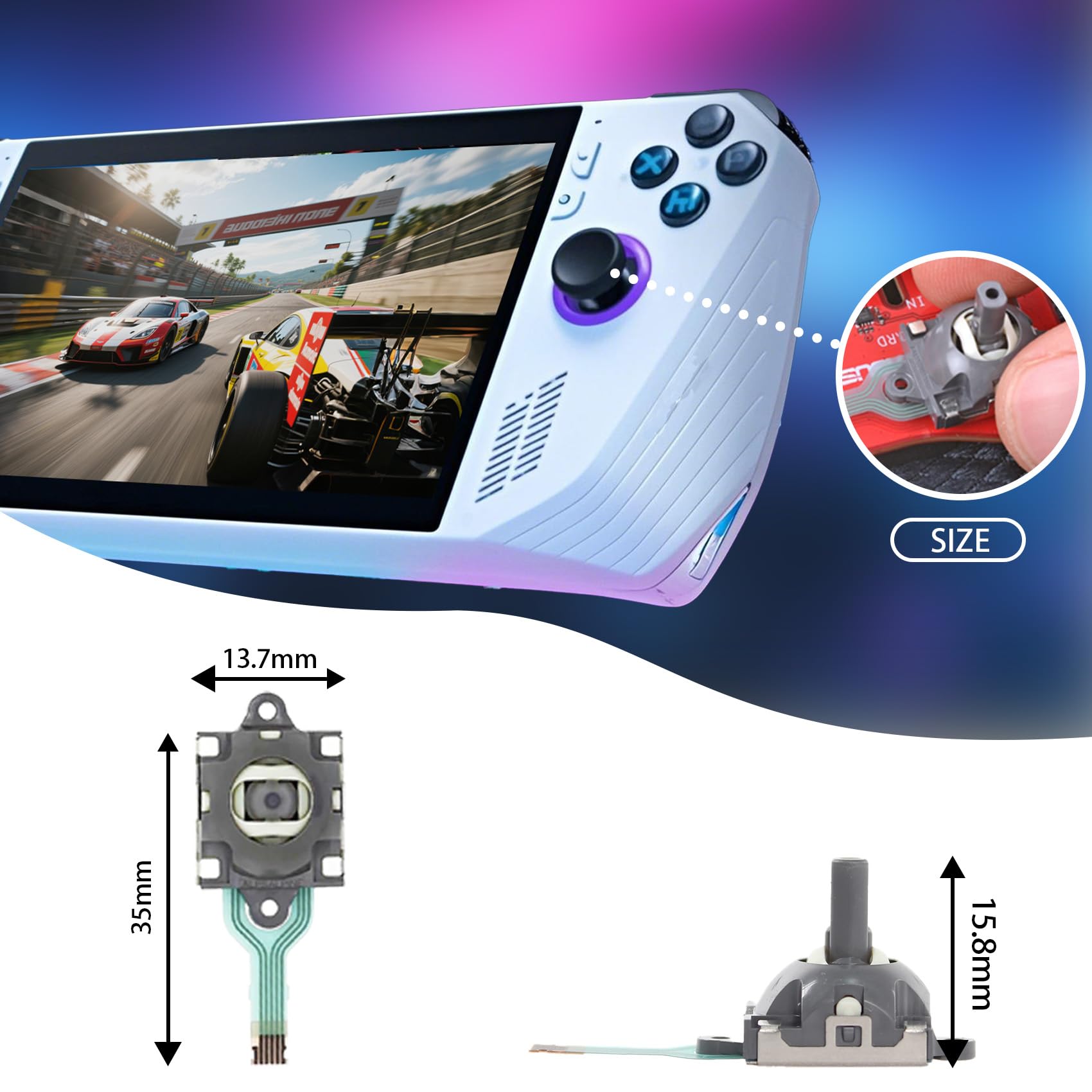 Sundiss 2 Pcs For Asus Rog Ally Joystick Replacement Compatible With Rog Ally Rc71L And Gpd Win 3 Windows 10, Handheld Laptop, T