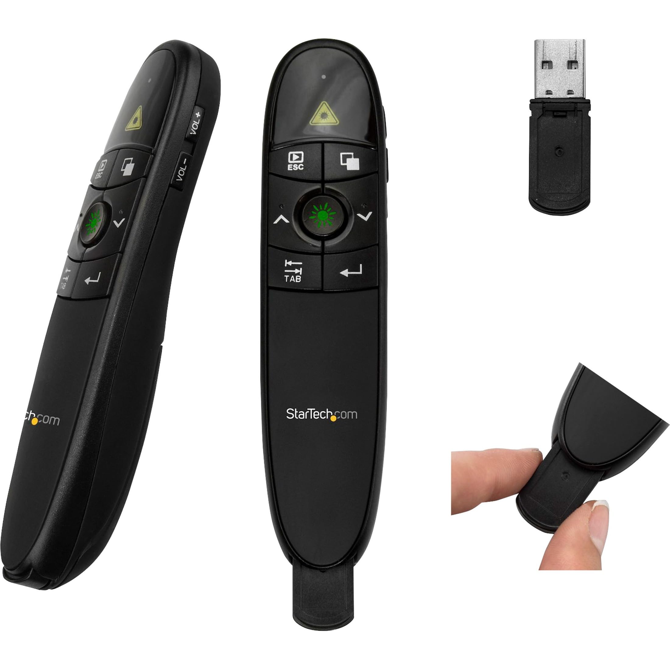 StarTech.com Wireless Presentation Remote with Red Laser Pointer - 90 ft. - PowerPoint Presentation Clicker for Mac & Windows , 