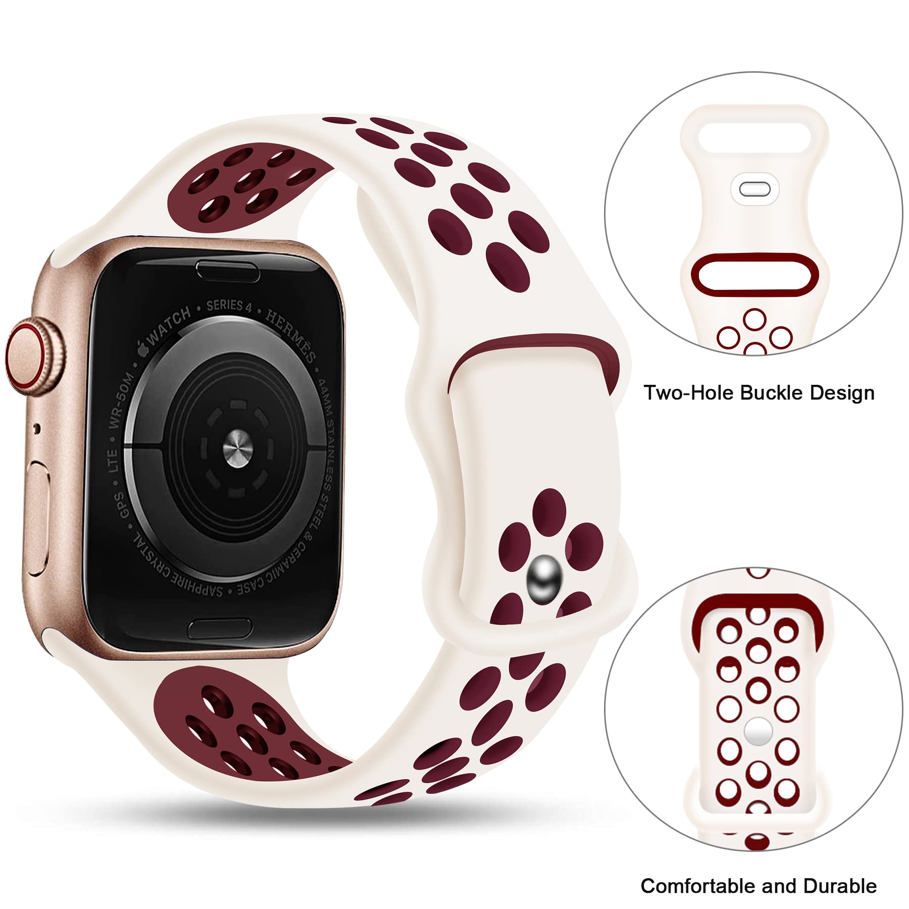 Svisvipa Sport Bands Compatible For Apple Watch Bands 42Mm 44Mm 45Mm 49Mm, Soft Silicone Sport Women Men Replacement Strap Compa