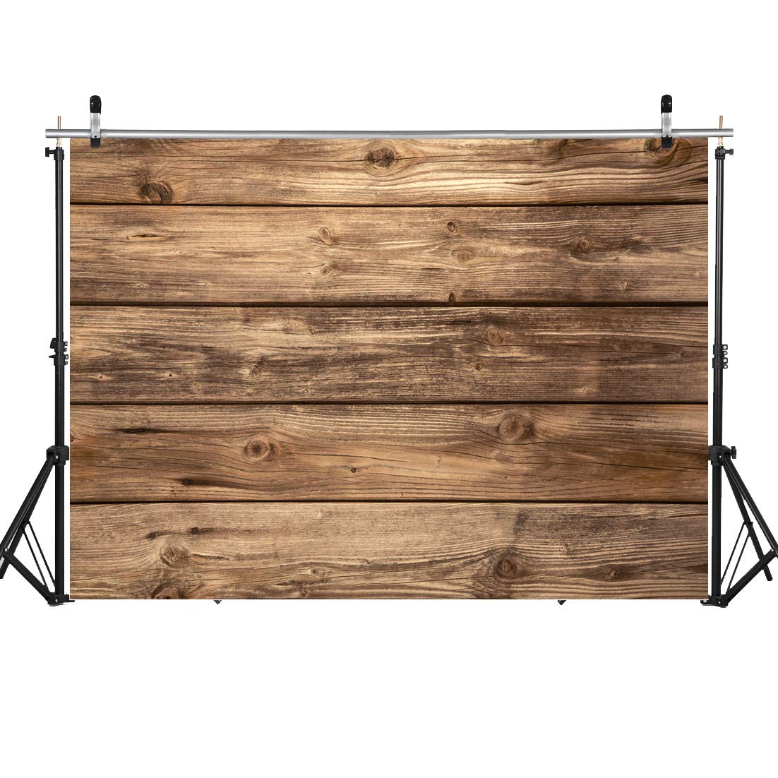Wolada 7X5Ft Rustic Wood Wall Backdrop Natural Brown Wooden Board Photography Background Baby Shower Birthday Party Cake Table D