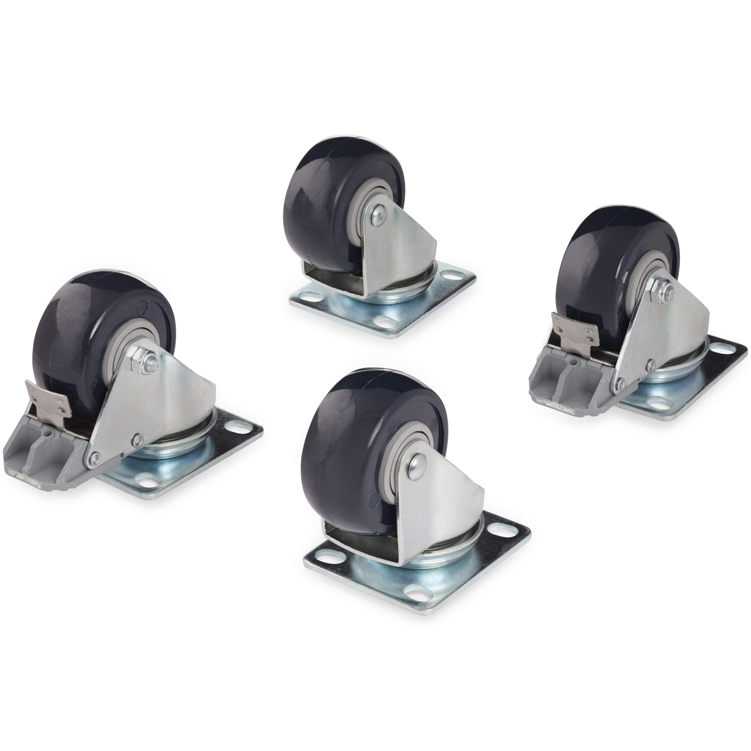 StarTech.com 4 Piece Caster Kit for Open Frame Rack   TAA Compliant Heavy Duty Casters   Includes Installation Hardware (4POSTRACK)