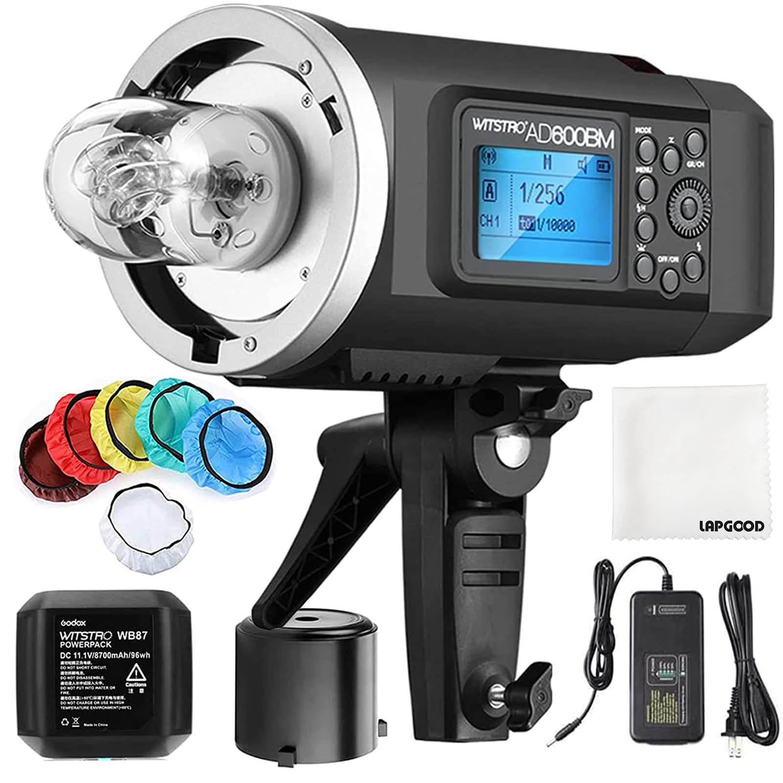 Godox Ad600Bm Outdoor Flash Bowens Mount 600Ws Gn87 Hss Strobe Light With 2.4G Wireless, 8700Mah Battery To Provide 500 Full Pow