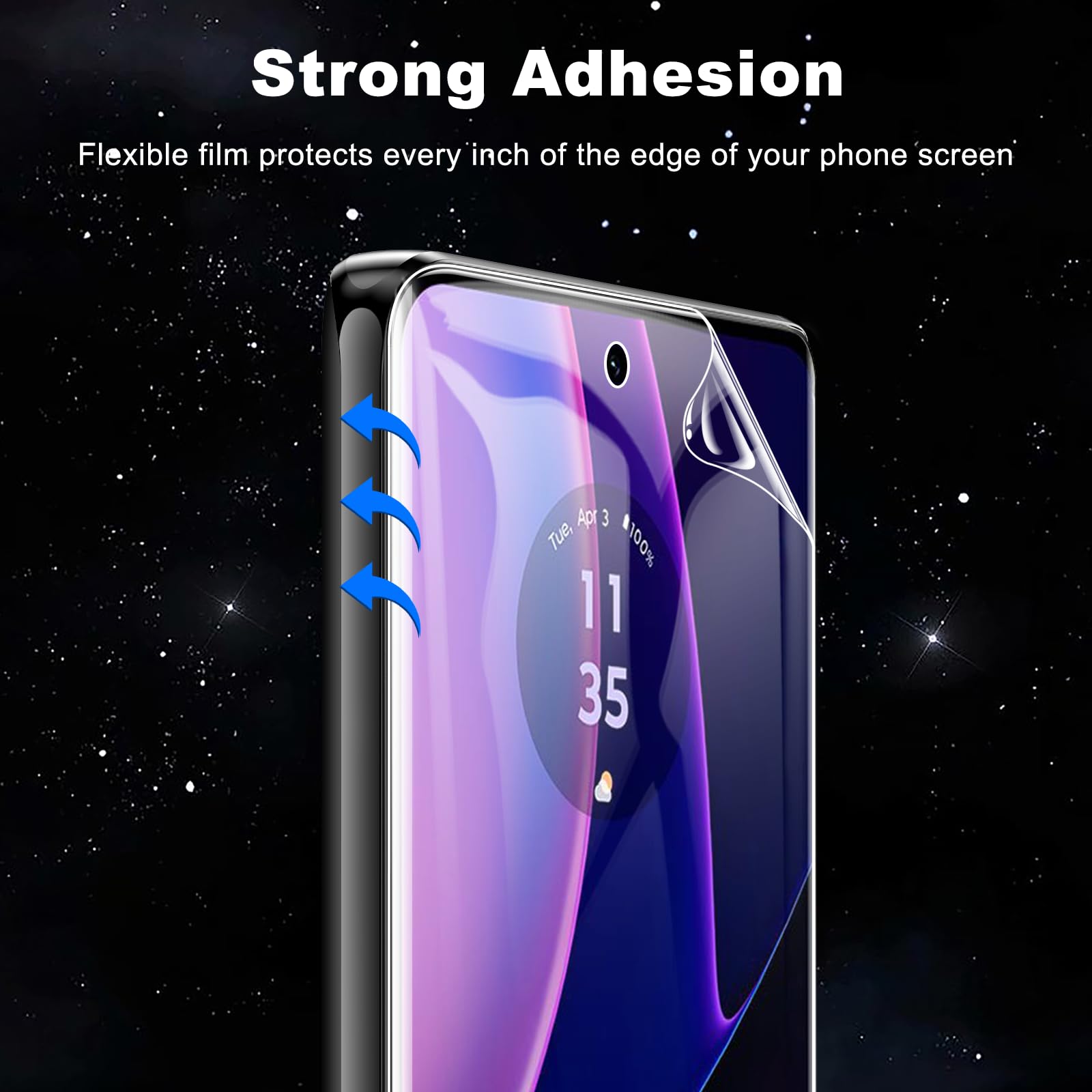 Lywhl 3 Pack For Motorola Edge 2023 Screen Protector Tpu [Not Glass] [Support Fingerprint Unlock] Bubble Free, Touch Sensitive, 3D Curved Max Coverage For Motorola Edge 2023