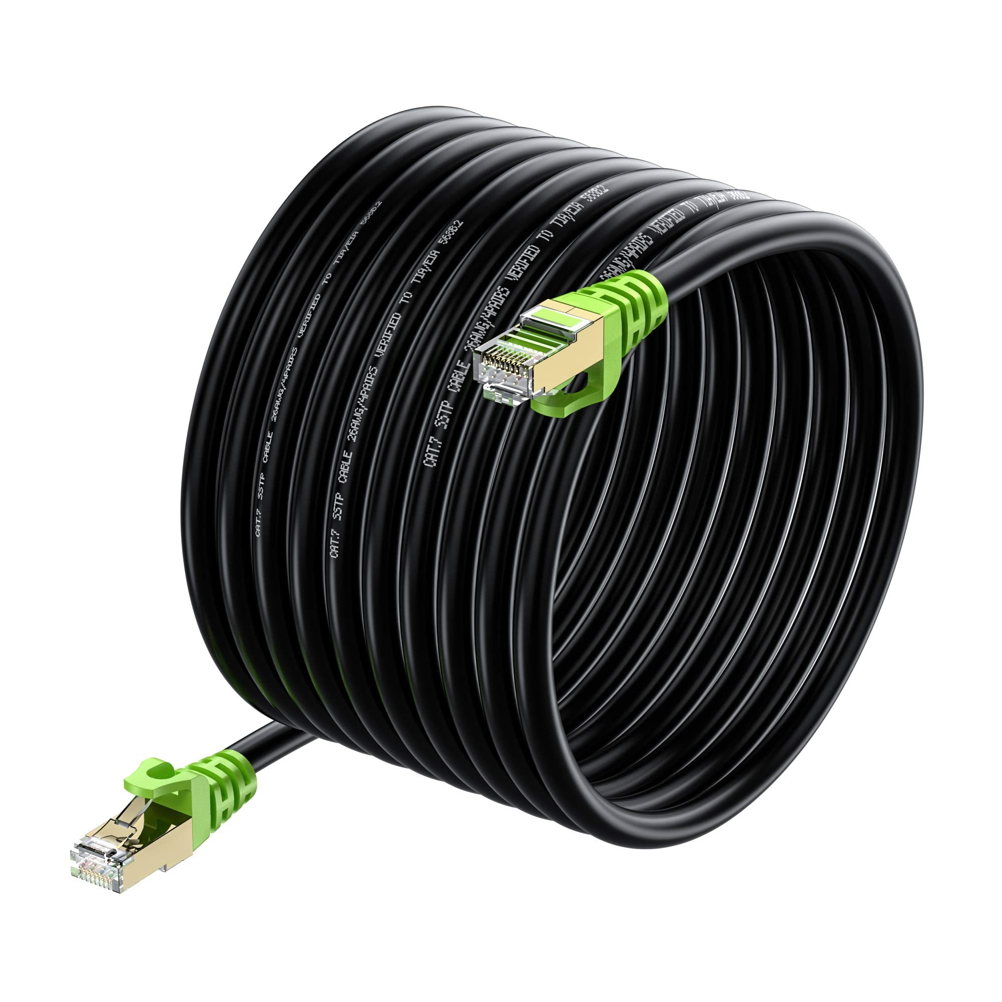 Outdoor Cat 7 Ethernet Cable 350Ft, 26Awg Heavy Duty Cat7 Networking Cord Patch Cable Rj45 Transmission Speed 10Gbpstransmission