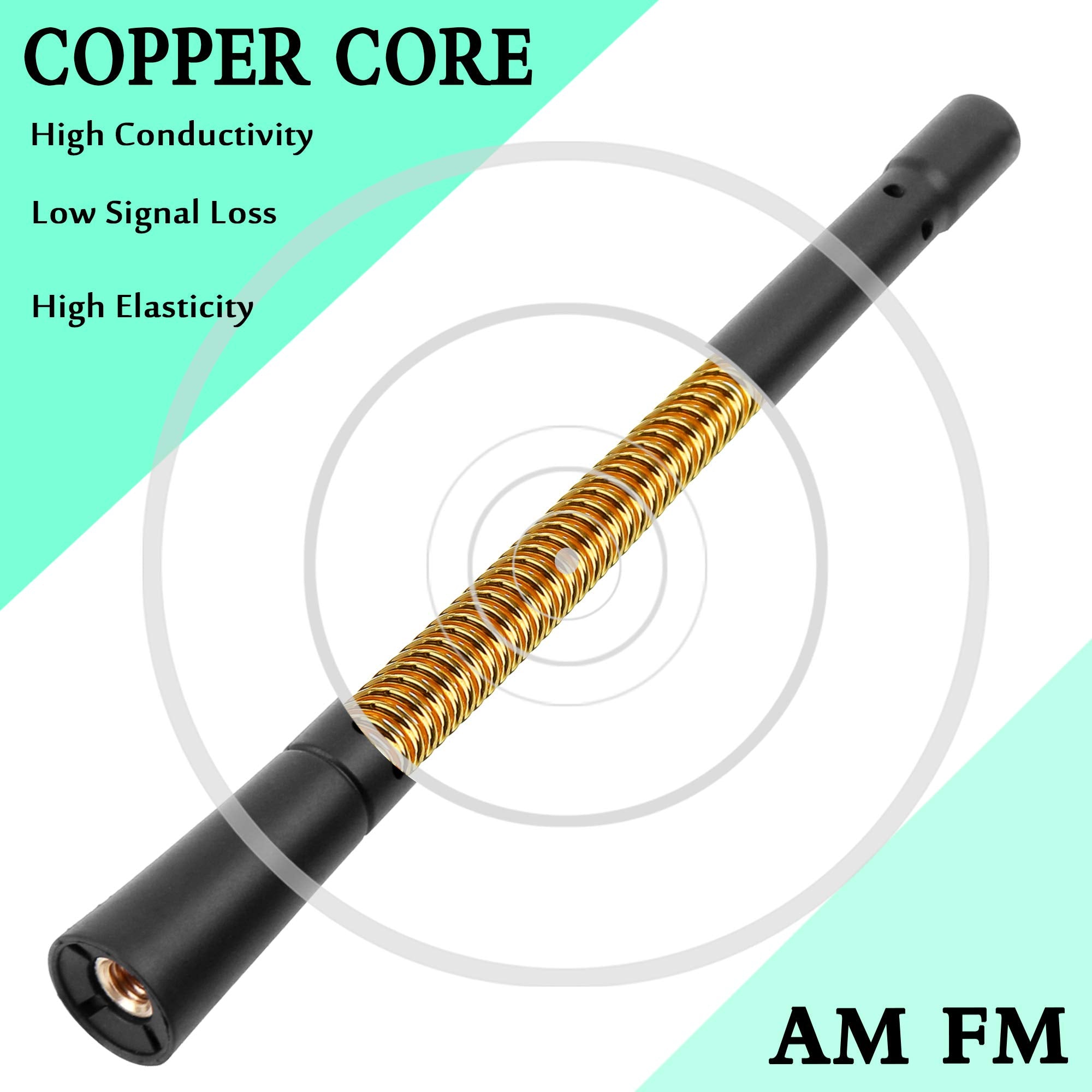 Ksaauto 7 Inch Truck Antenna For Gmc Sierra & Chevy Silverado 2007 2024 Models (Except Hd) With M7 Thread?Stubby Cylindrical Hea