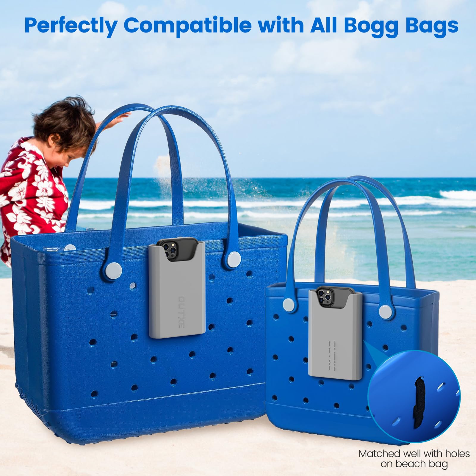 Outxe Silicone Phone Holder For Bogg Bag, Phone Case Holder Charms Accessory Compatible With All Bogg Bags, Cell Phone Holder Fo