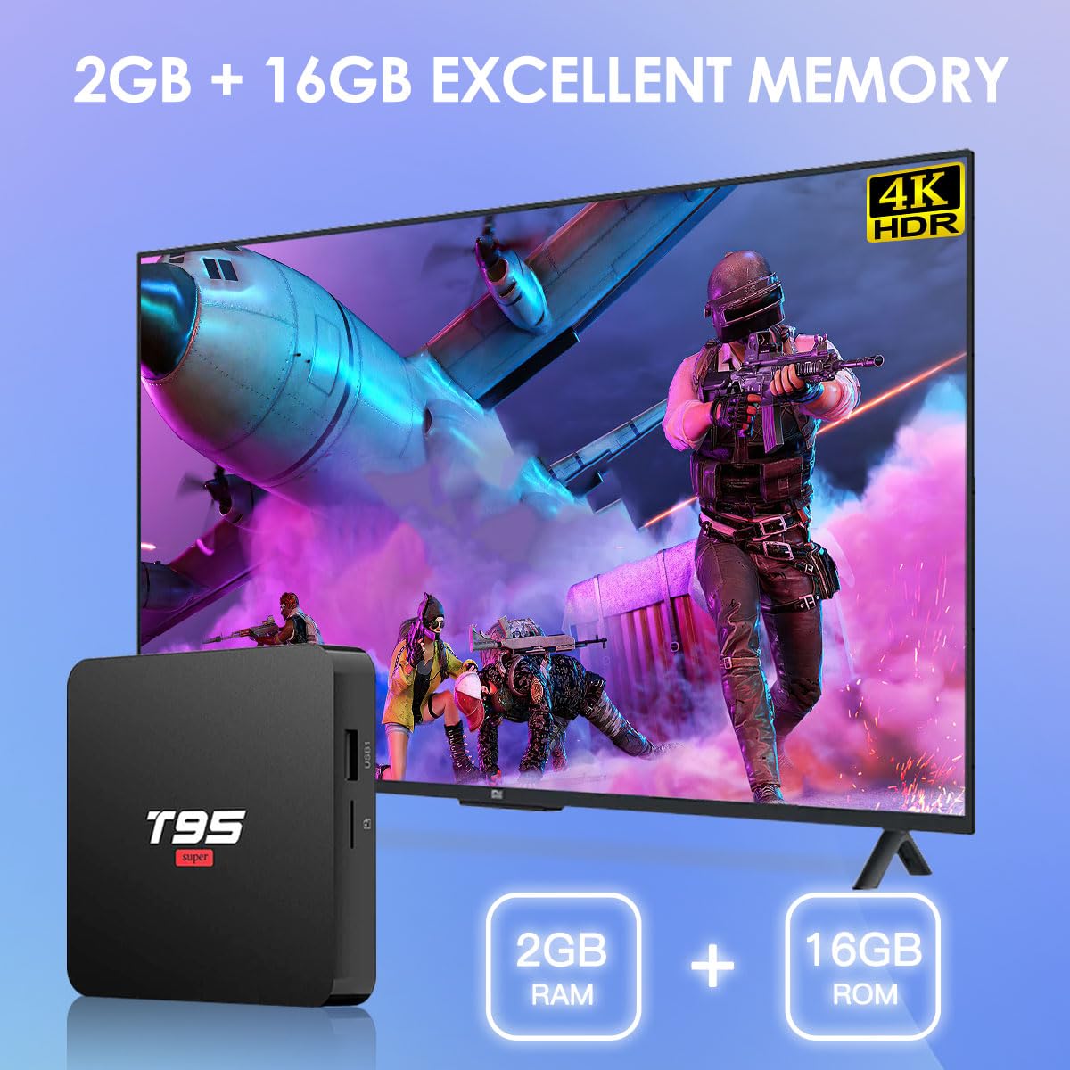 Easytone Android Tv Box 10.0,Super Tv Box Android 2Gb Ram 16Gb Rom Quad Core Allwinner H3 Set Top 4K Tv Box Support Wifi 2.4Ghz