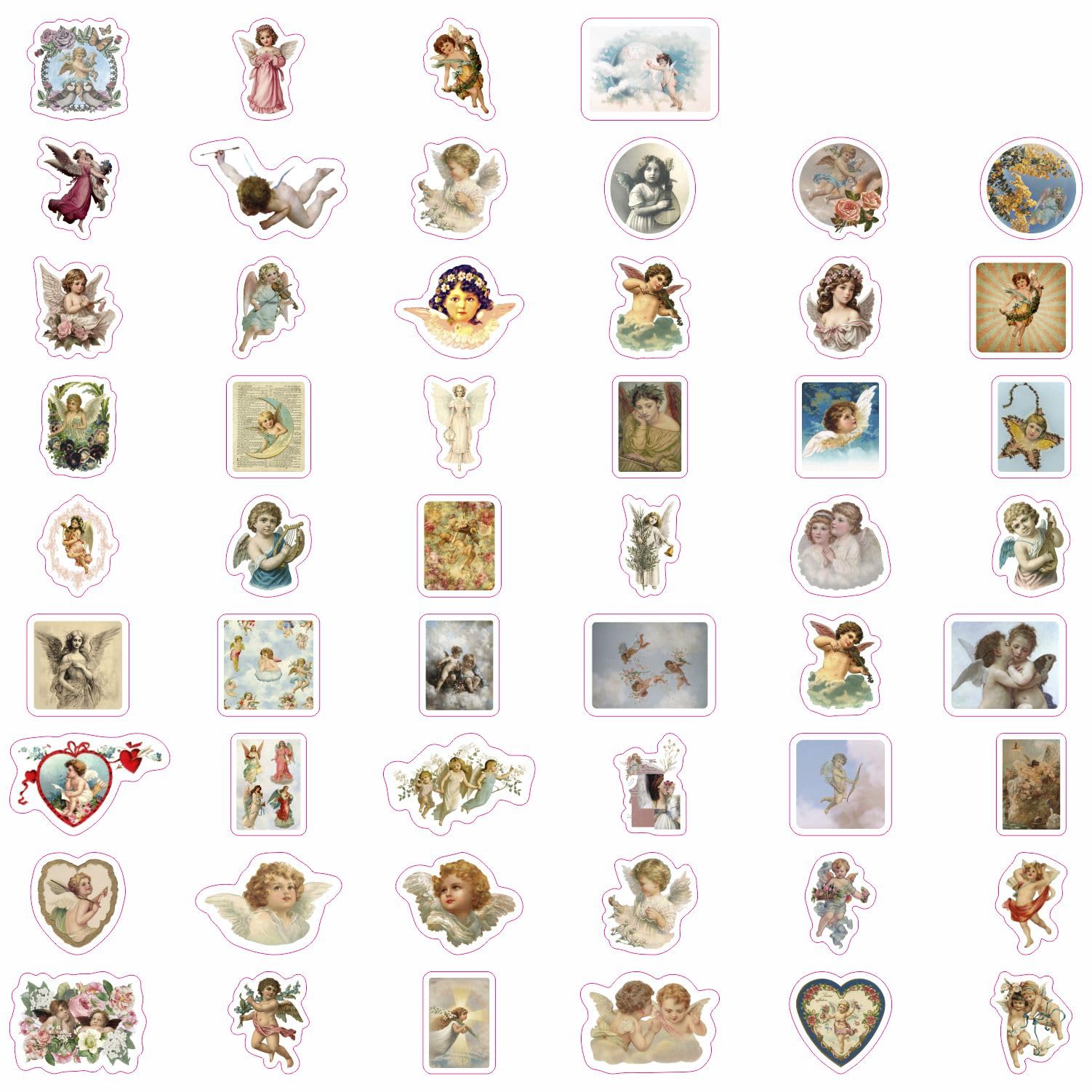100Pcs Angel Stickers Vintage   Angel Decals For Laptop, Scrapbooking, Crafts, Envelopes   Angel Gifts For Women Friendship, Gra
