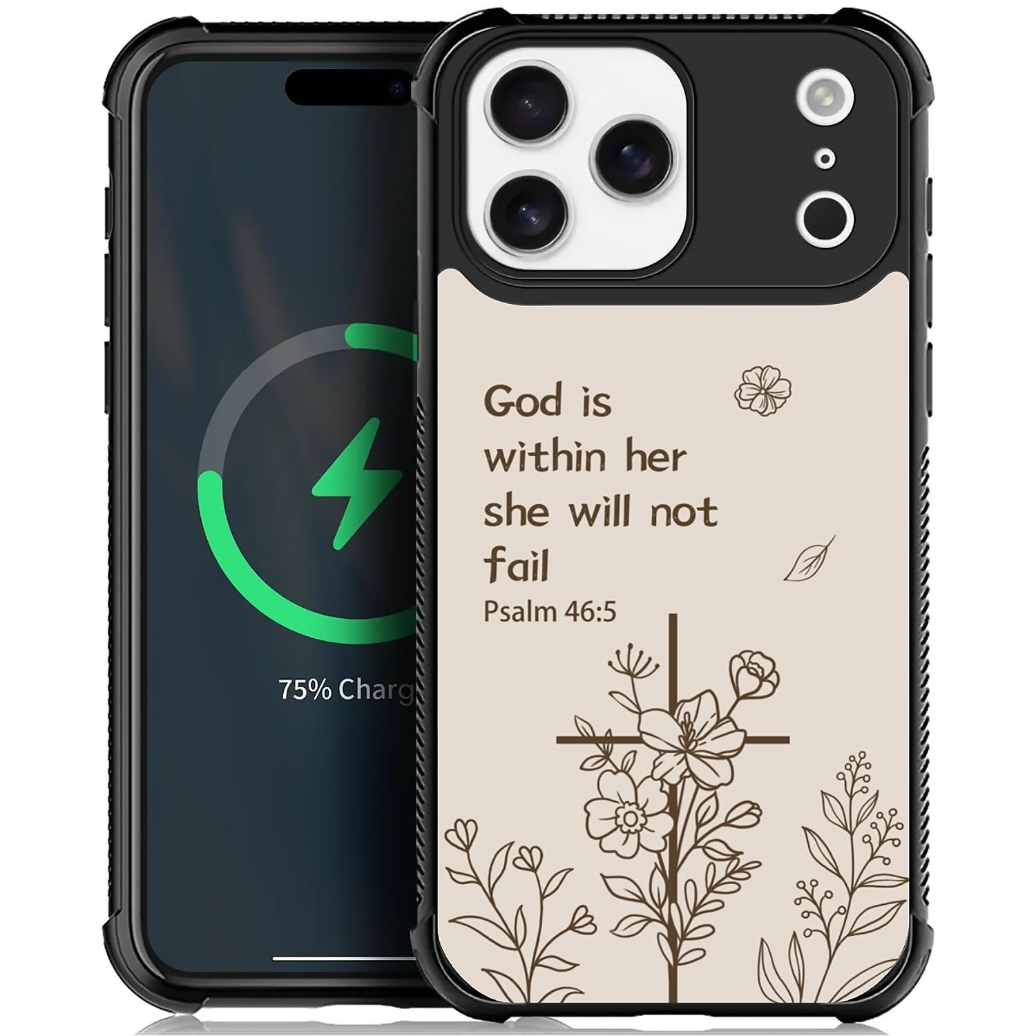Deaorew for iPhone 17 Pro Max Case | Compatible with MagSafe | Classic Slim Cover Design | Biblical Floral Cross