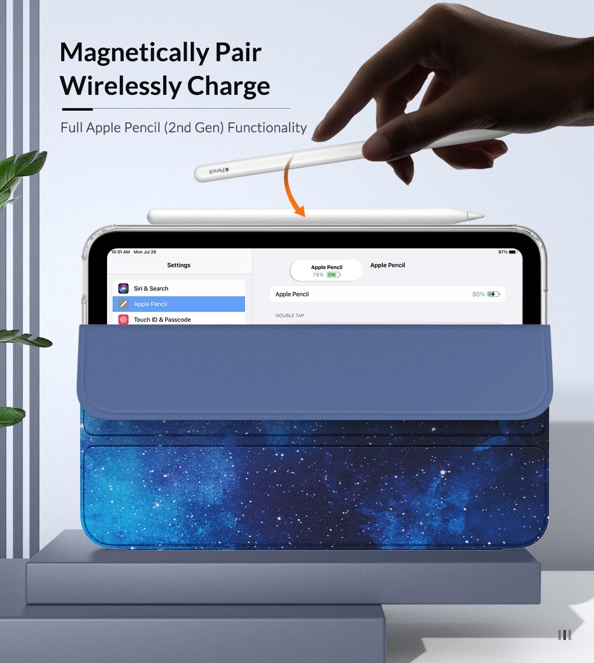 MoKo Case Fit New iPad Mini 7 (A17 Pro) 2024, iPad Mini 6th Generation Case 2021 (8.3 inch), iPad Mini 6 Case, Soft TPU Translucent Frosted Back Cover Case for iPad Mini 7th, Blue Starry Sky