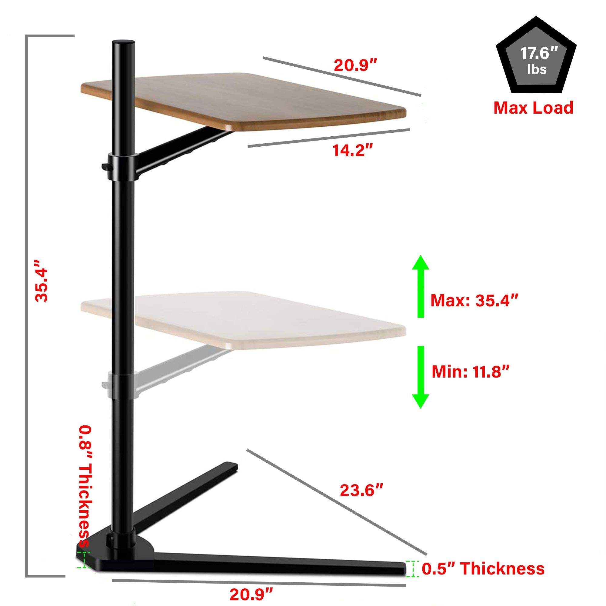 Magichold Floor Stand For Laptop Aluminum Height Adjustable Table For Bed Sofa,Compatible With Macbook,Laptop Notebook,Tablets,I