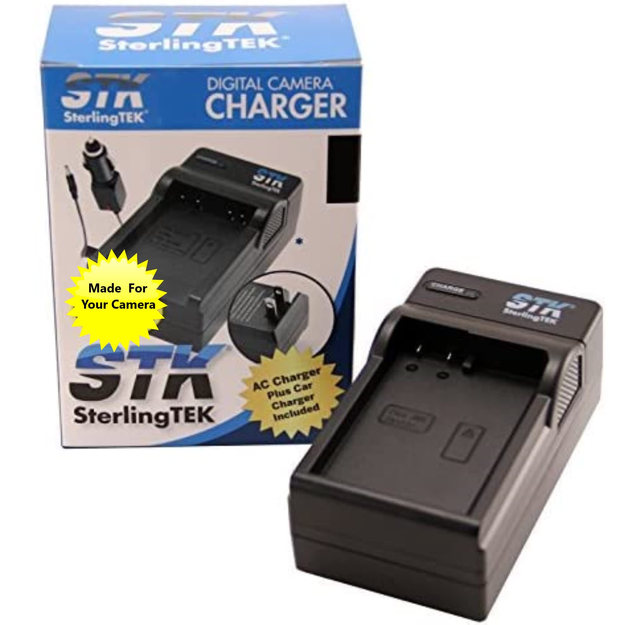 Stk'S Panasonic Dmw Bcf10Pp Battery Charger   For Panasonic Dmw Bcf19Pp, Dmw Bcf10 Batteries, And Lumix Dmc Ts4, Dm Ts3, Dmc Fh2