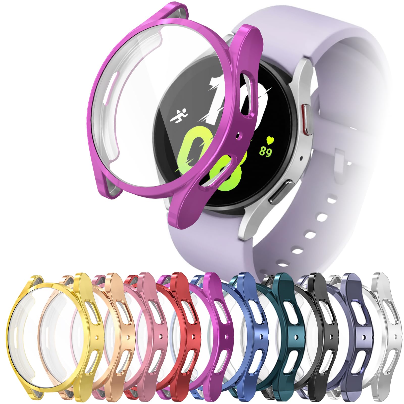 [10Pack] Richone Compatible With Samsung Galaxy Watch 5/Galaxy Watch 4 40Mm 44Mm Screen Protector Case, Full Protection Cover So