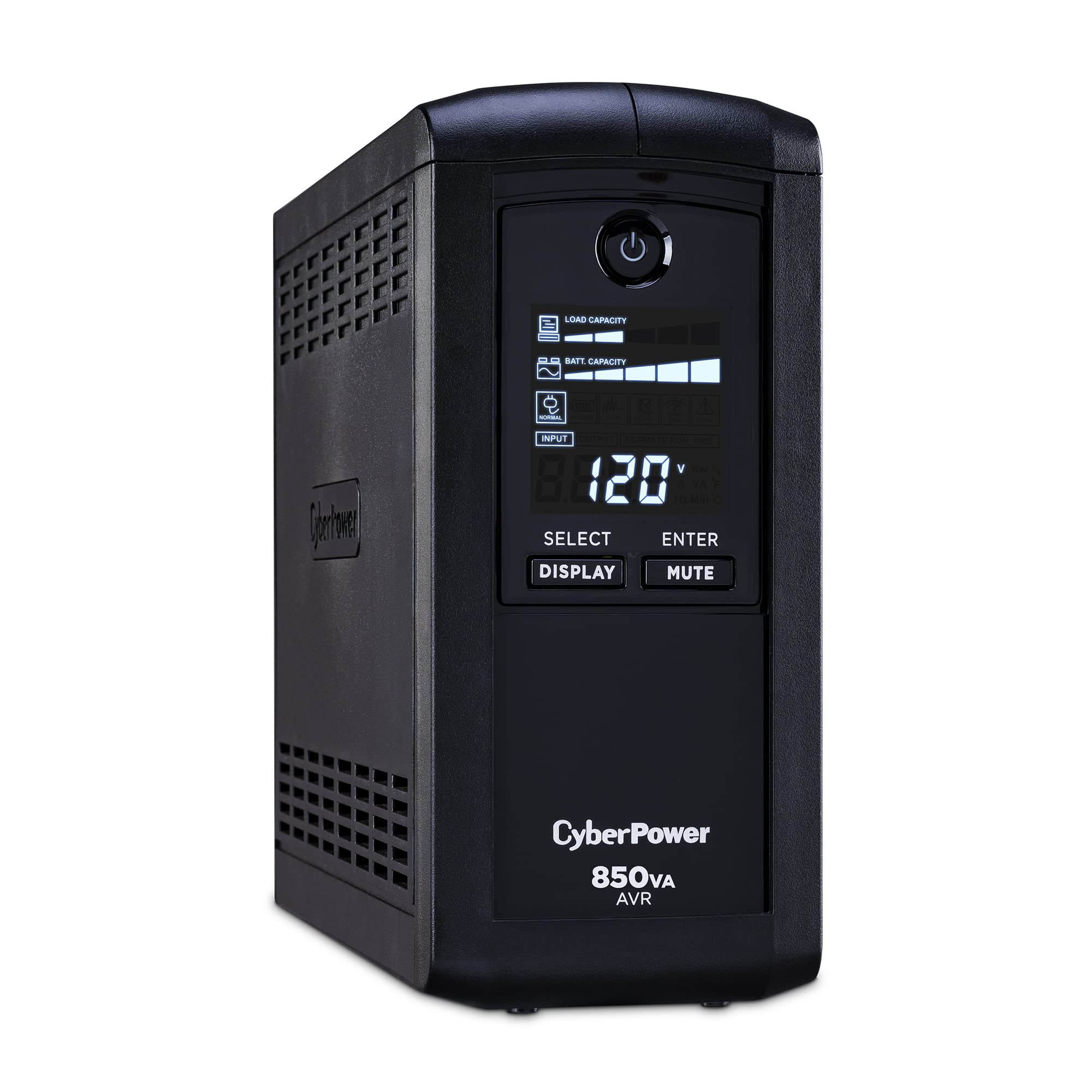 Cyberpower Cp850Avrlcd Intelligent Lcd Ups System, 850Va/510W, 9 Outlets, Avr, Mini Tower