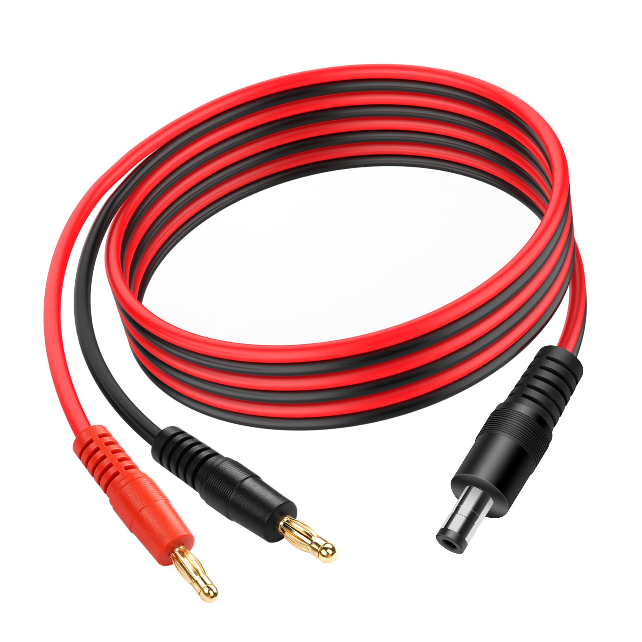 YACSEJAO 14AWG DC5525 to 4mm Banana Cable, 3FT/1M, DC5.5 * 2.5MM