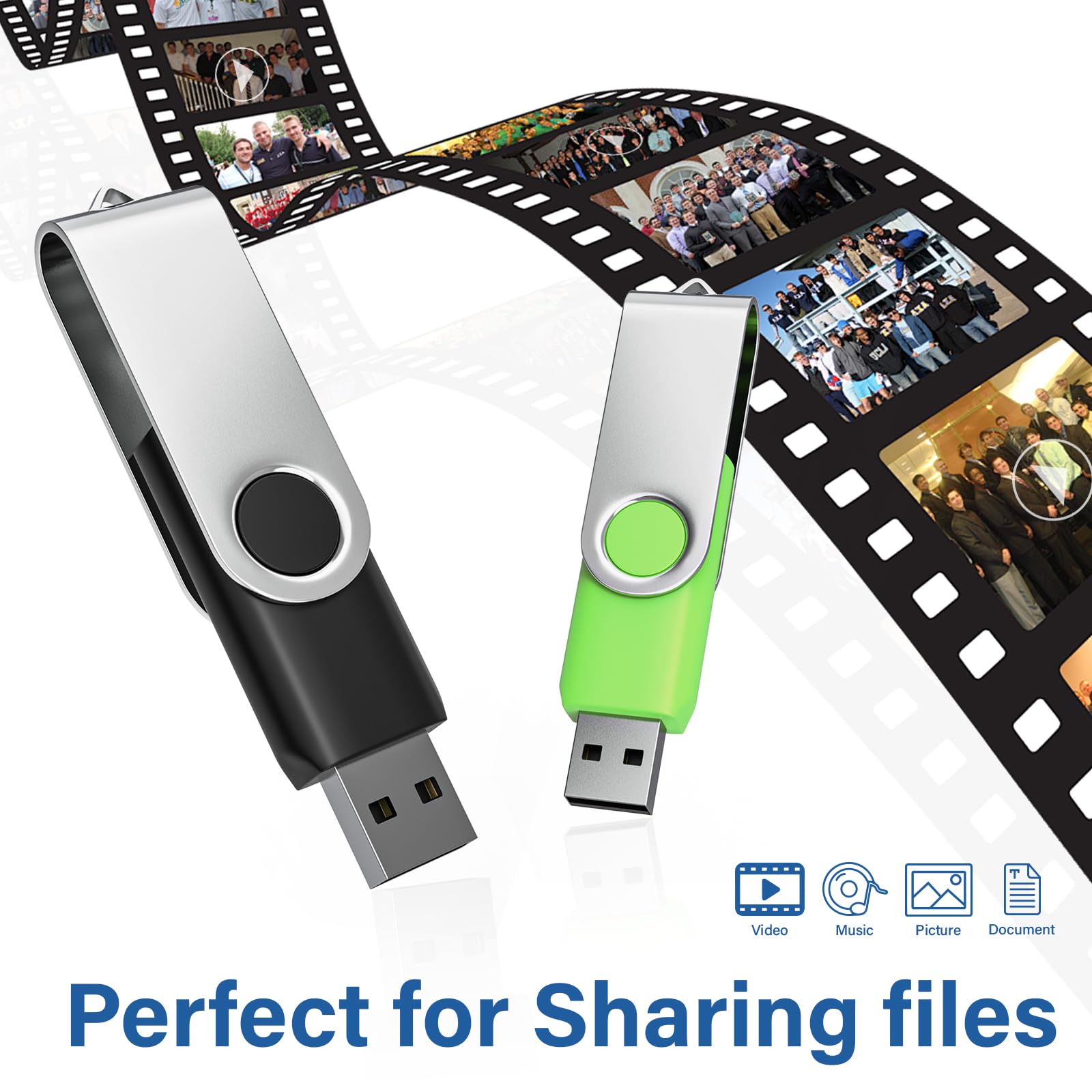 Wooolken 10Pack 1Gb Usb 2.0 Flash Drive With Keychains,Swivel Usb Thumb Drives Memory Stick Usb Drive For Pc Laptop Computer (Mi